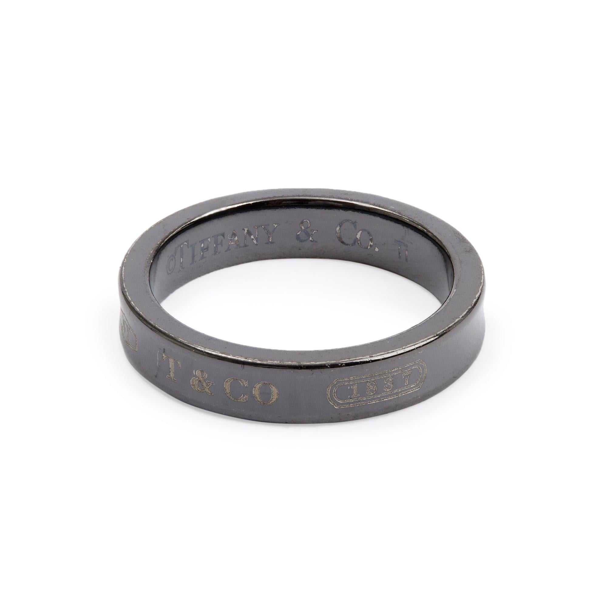 Tiffany & Co. Titanium 1837 Narrow Ring, Size 6.75