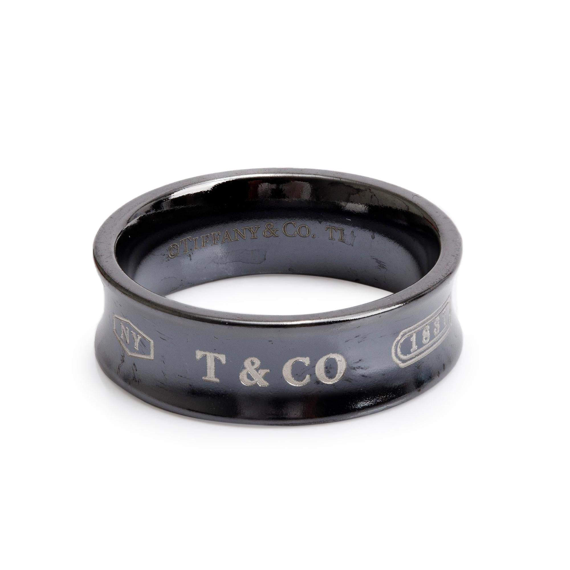 Tiffany & Co. Titanium 1837 Ring, Size 8.5