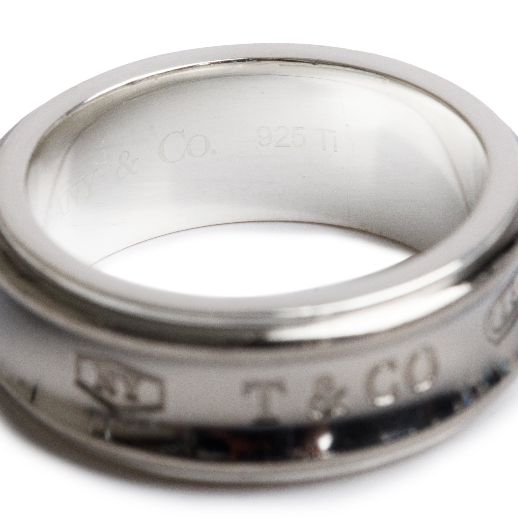Tiffany & Co. Titanium & Sterling Silver 1837 Ring, Size 8.5