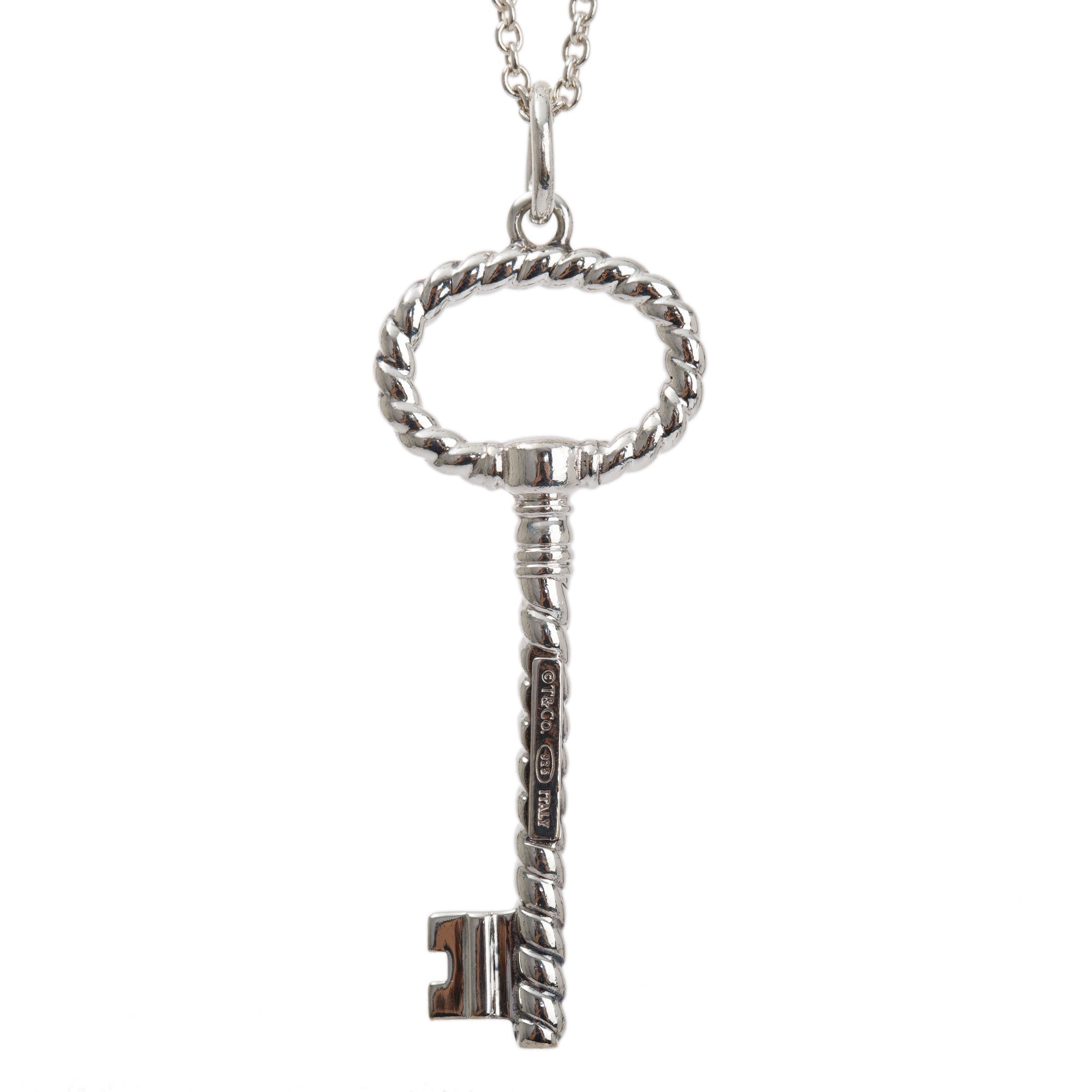 Tiffany & Co. Twist Oval Key Pendant Necklace