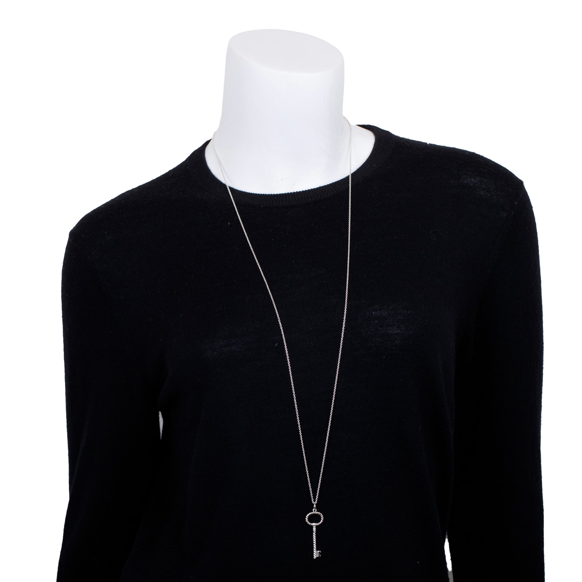 Tiffany & Co. Twist Oval Key Pendant Necklace