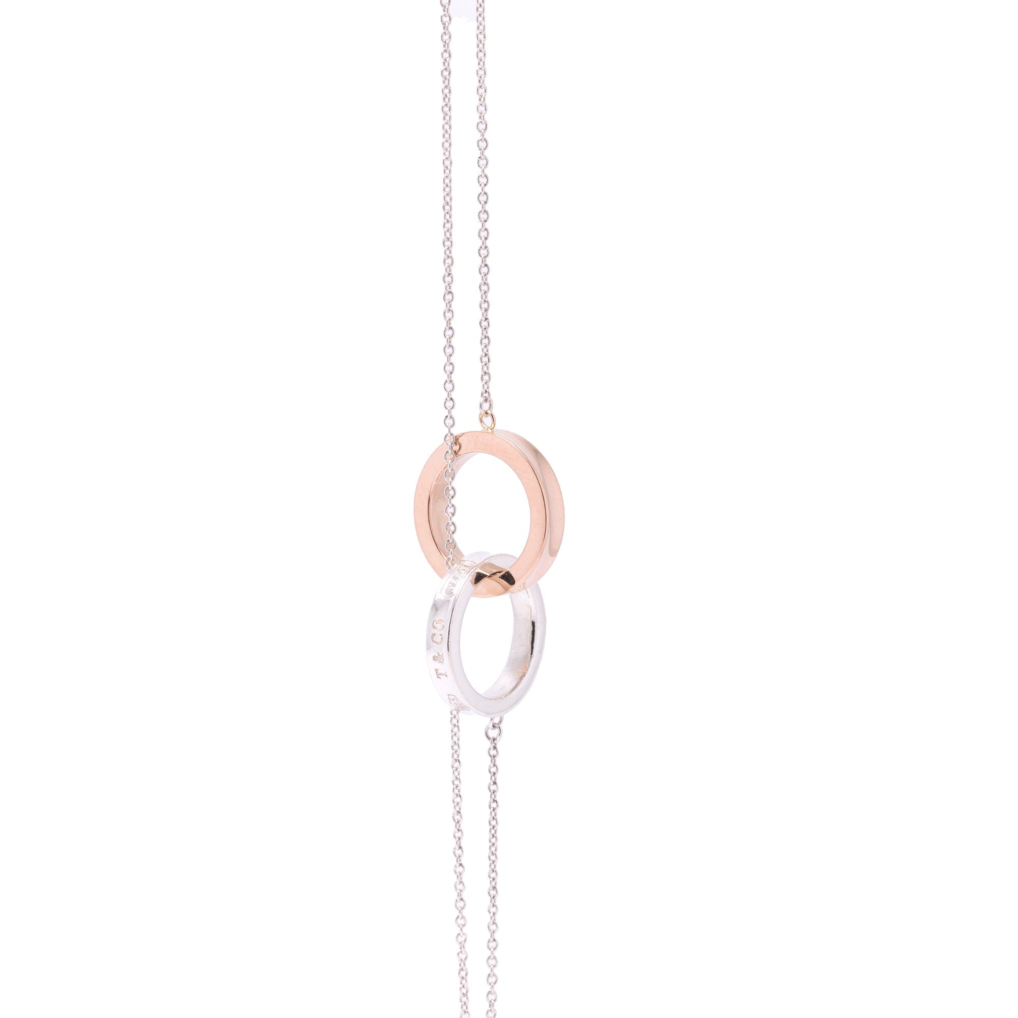 Tiffany & Co. Two-Tone 1837 Interlocking Circles Pendant Necklace w/ Box