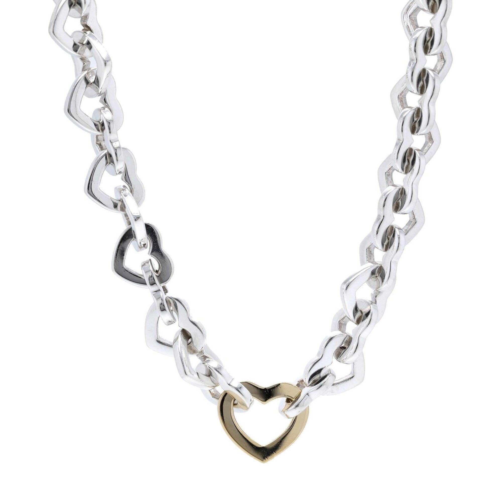 Tiffany & Co. Two-Tone Heart Link Necklace