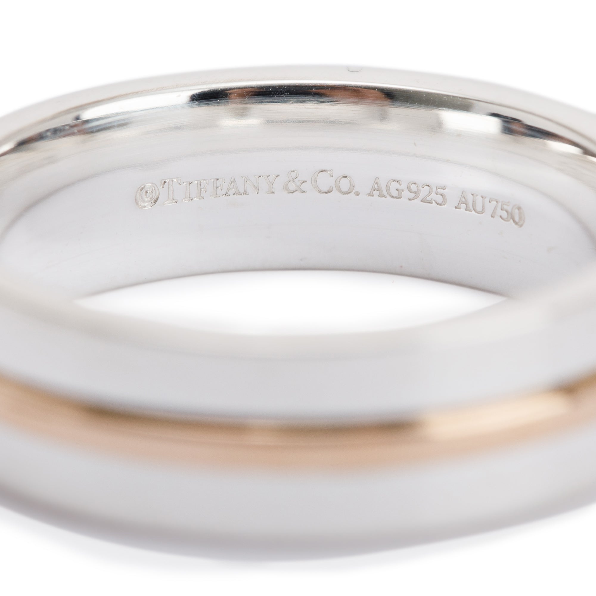 Tiffany & Co. Two-Tone T Wide Ring w/ Box