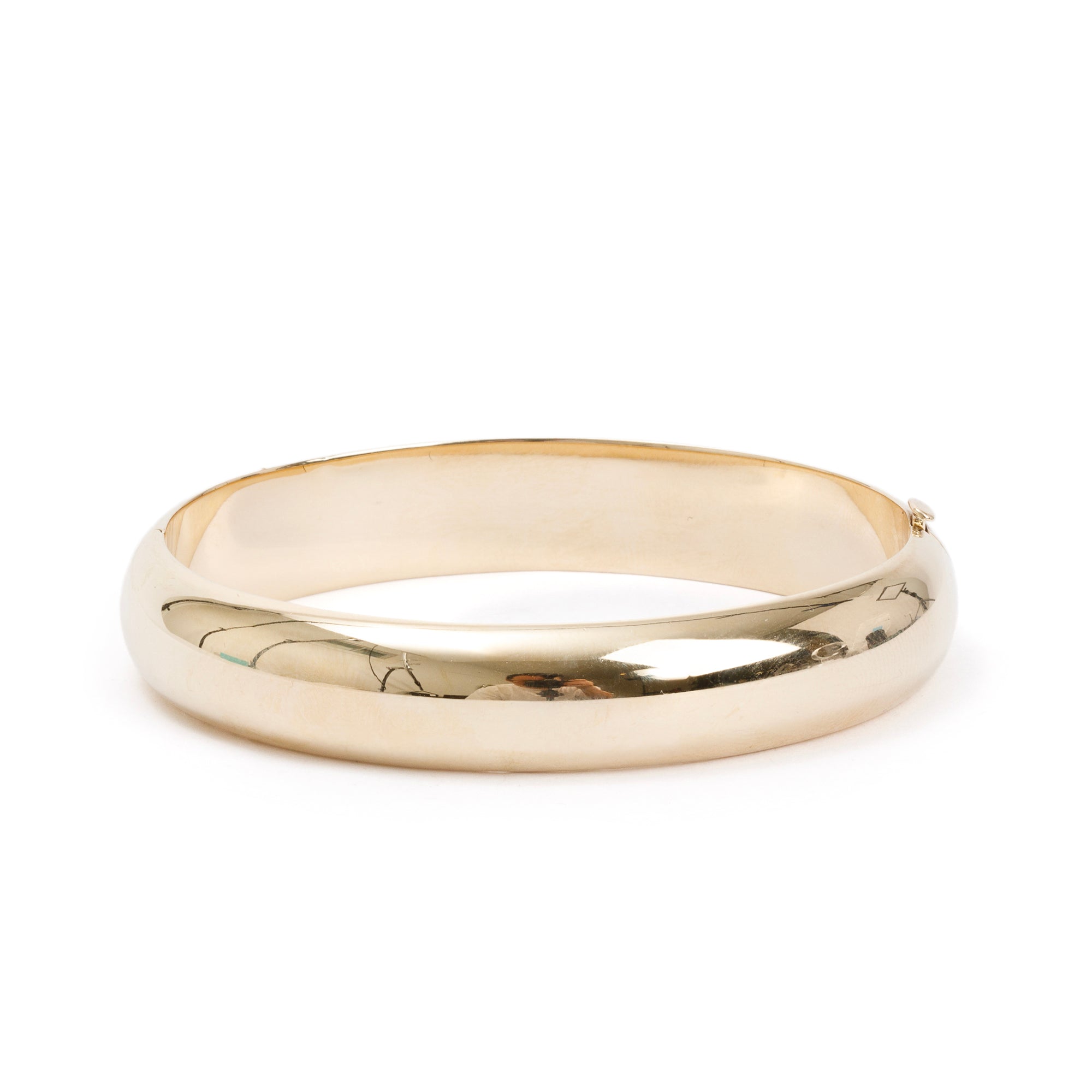 Tiffany & Co. Vintage 14k Yellow Gold Hingle Bangle Bracelet w/ Box