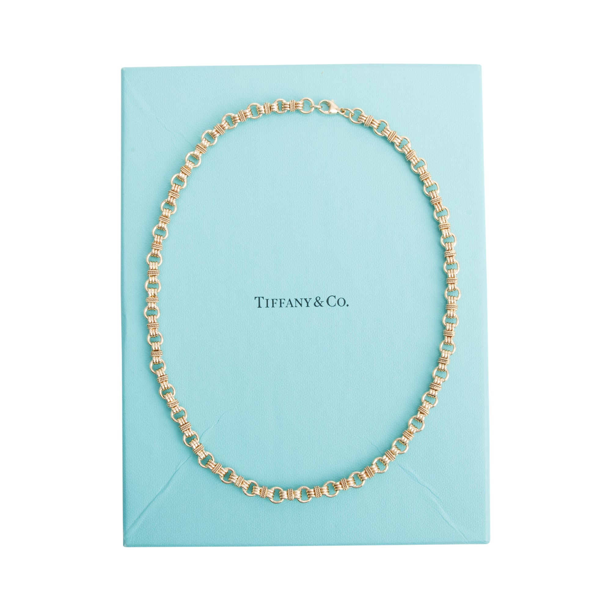 Tiffany & Co. Vintage 14k Yellow Gold Rope Chain Necklace w/ Box