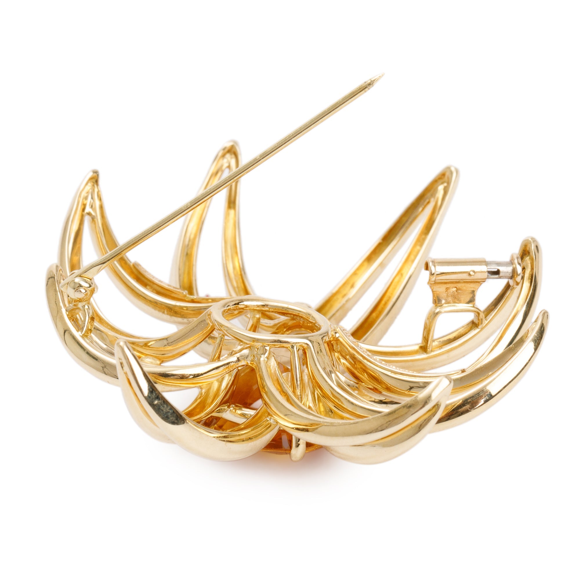Tiffany & Co. Vintage 18k Yellow Gold Citrine Fireworks Brooch