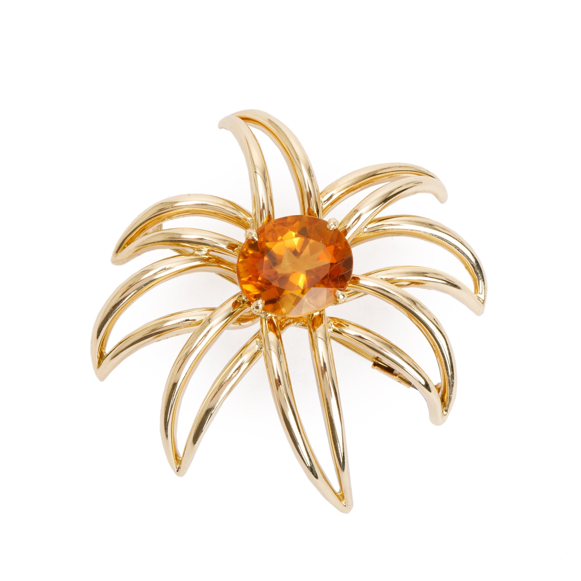 Tiffany & Co. Vintage 18k Yellow Gold Citrine Fireworks Brooch