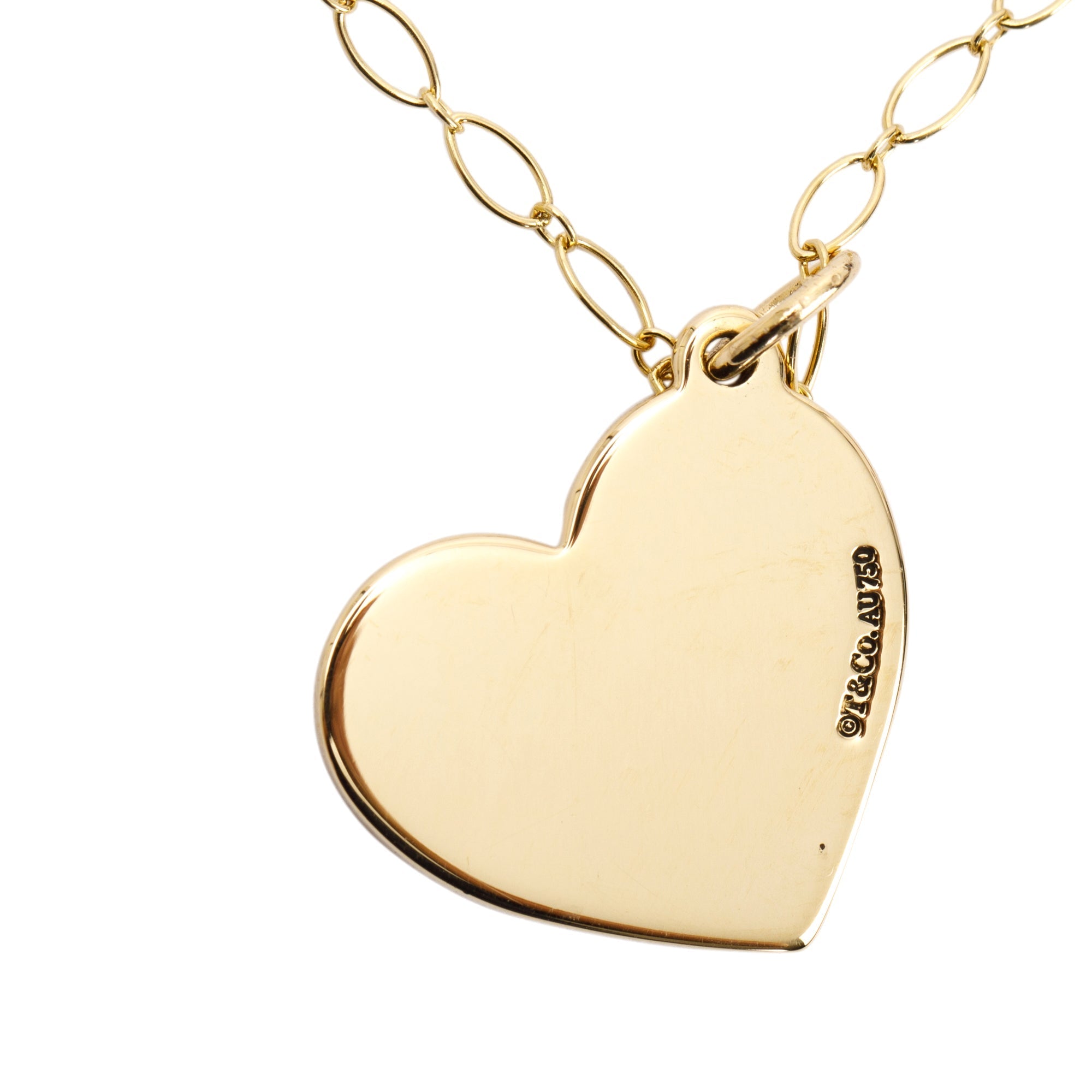 Tiffany & Co. Vintage 18k Yellow Gold Heart Pendant Necklace