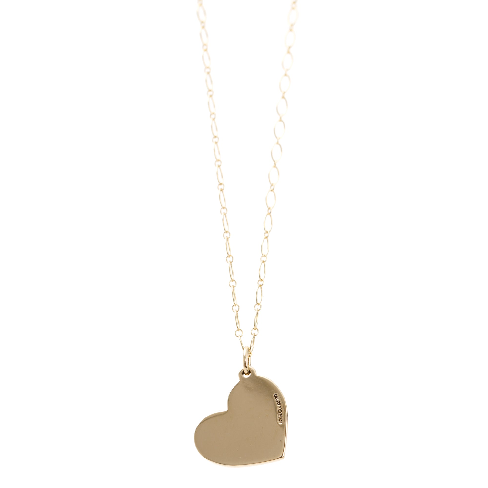 Tiffany & Co. Vintage 18k Yellow Gold Heart Pendant Necklace