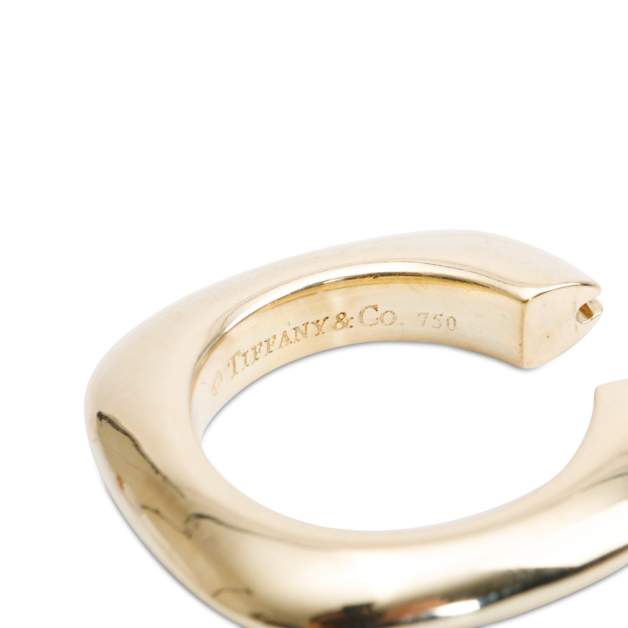 Tiffany & Co. Vintage 18k Yellow Gold Square Cushion Hoop Earrings w/ Box