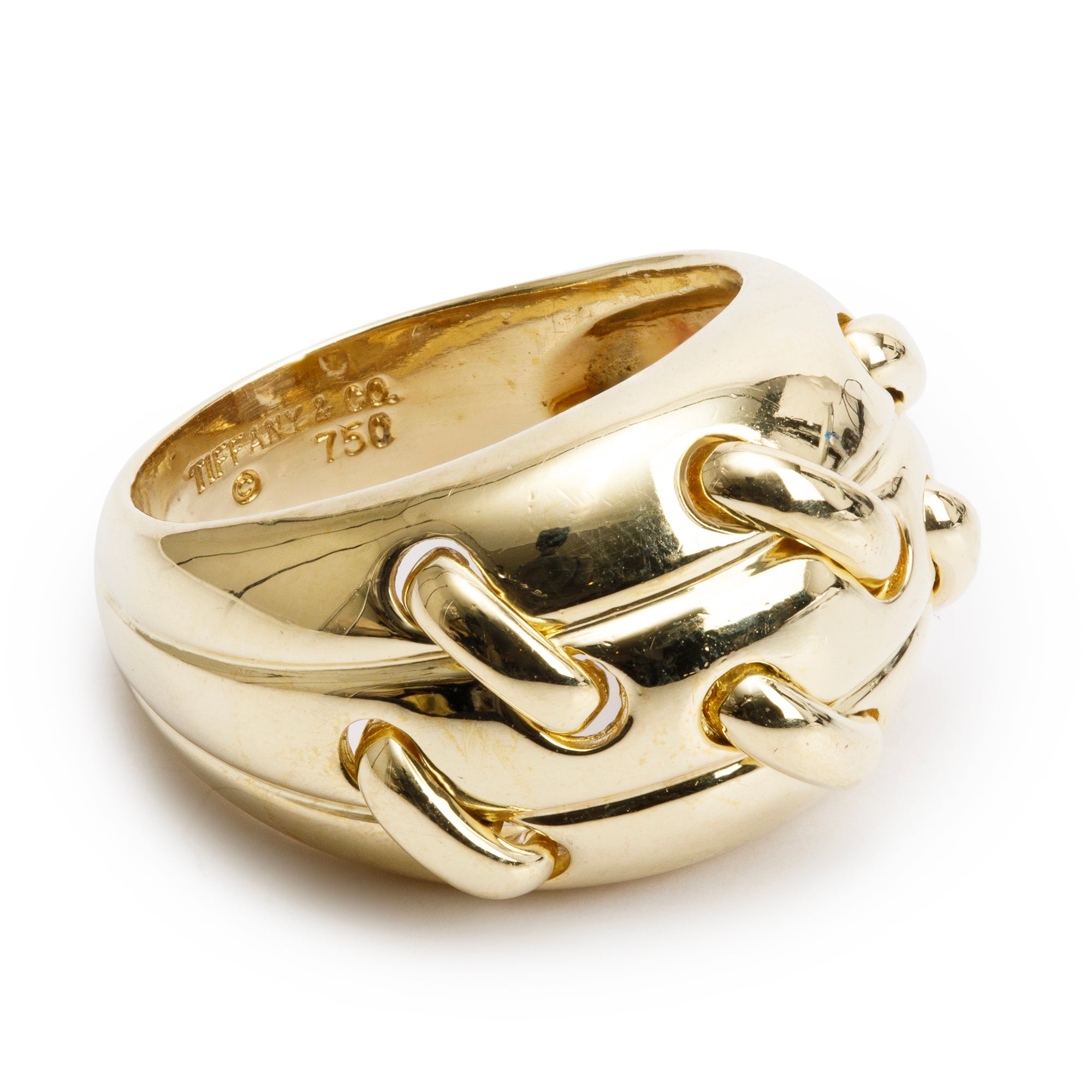 Tiffany & Co. Vintage 18k Yellow Gold Stitch Ring, Size 6.25