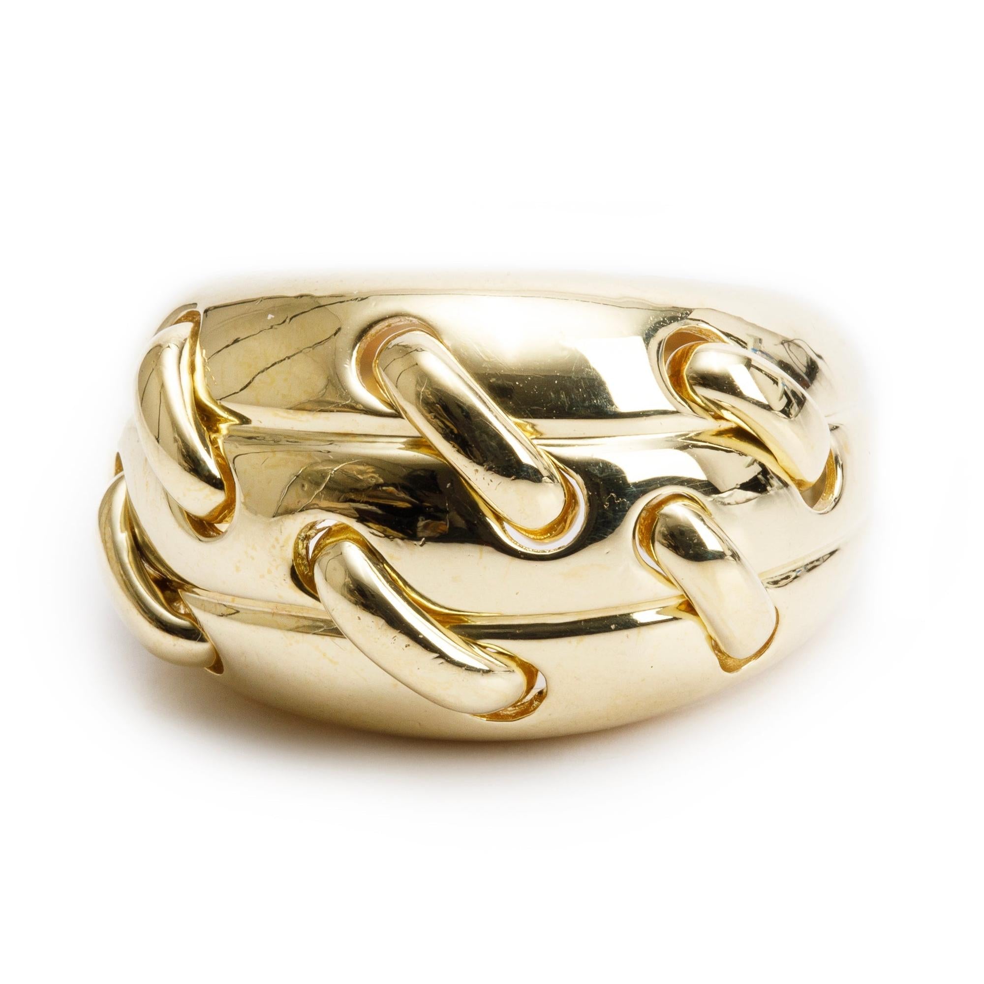 Tiffany & Co. Vintage 18k Yellow Gold Stitch Ring, Size 6.25