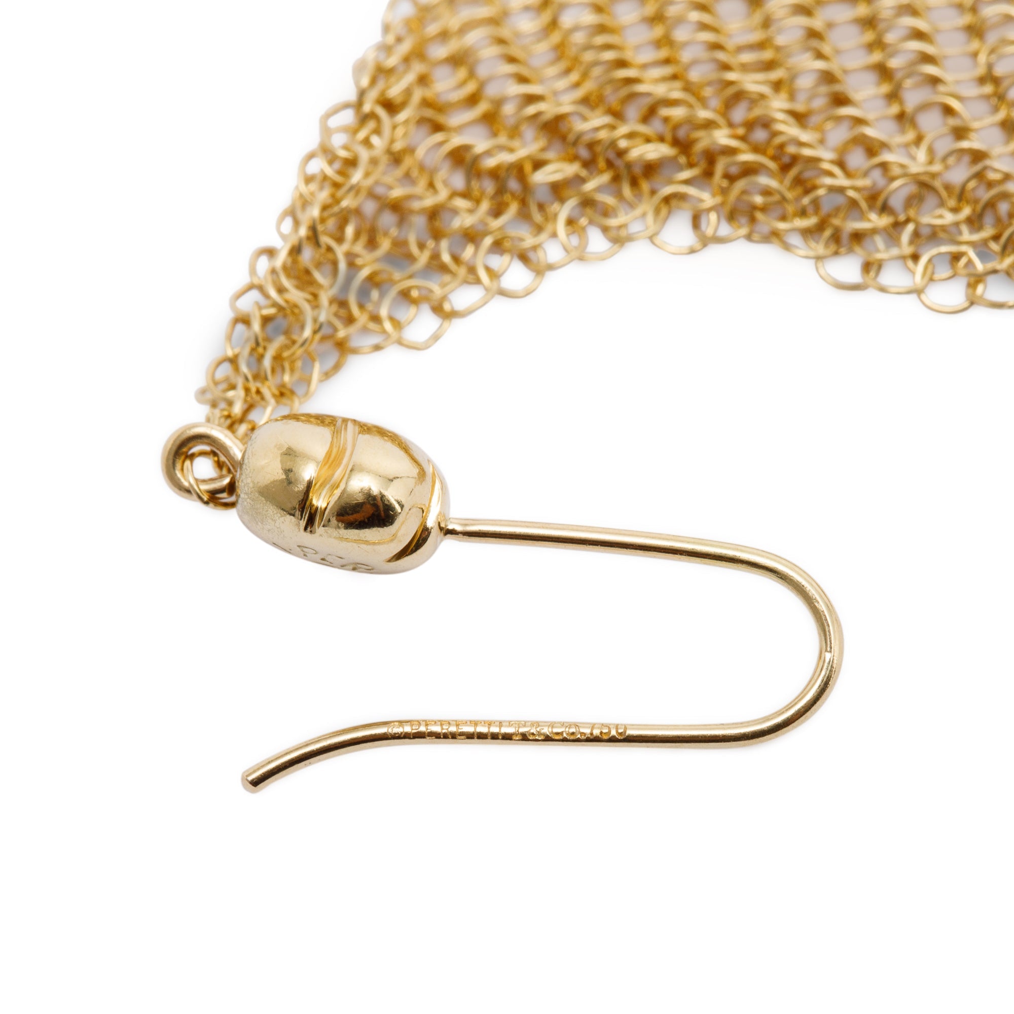 Tiffany & Co. Vintage Elsa Peretti 18k Yellow Gold Mesh Scarf Earrings