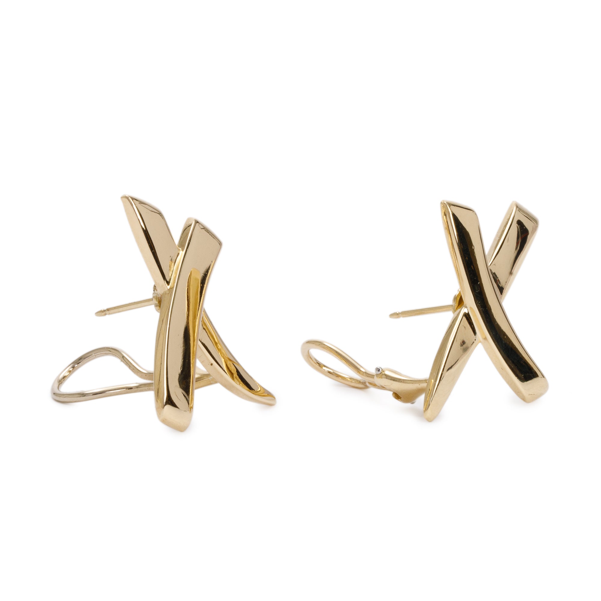 Tiffany & Co. Vintage Paloma Picasso 18k Yellow Gold Large X Earrings