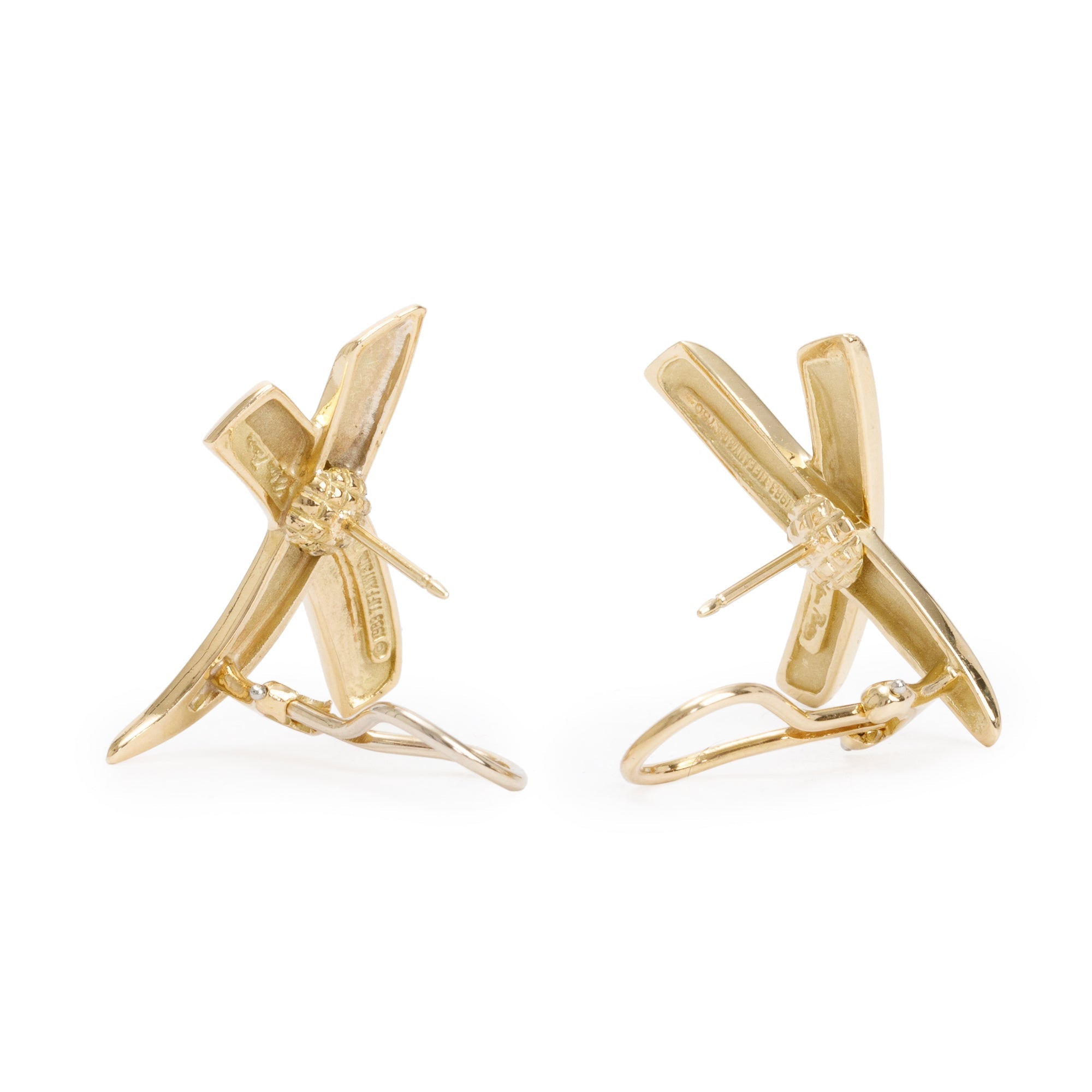 Tiffany & Co. Vintage Paloma Picasso 18k Yellow Gold Large X Earrings