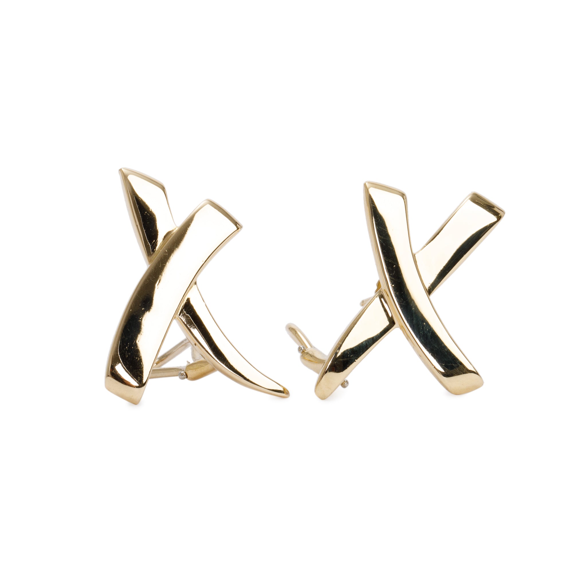Tiffany & Co. Vintage Paloma Picasso 18k Yellow Gold Large X Earrings