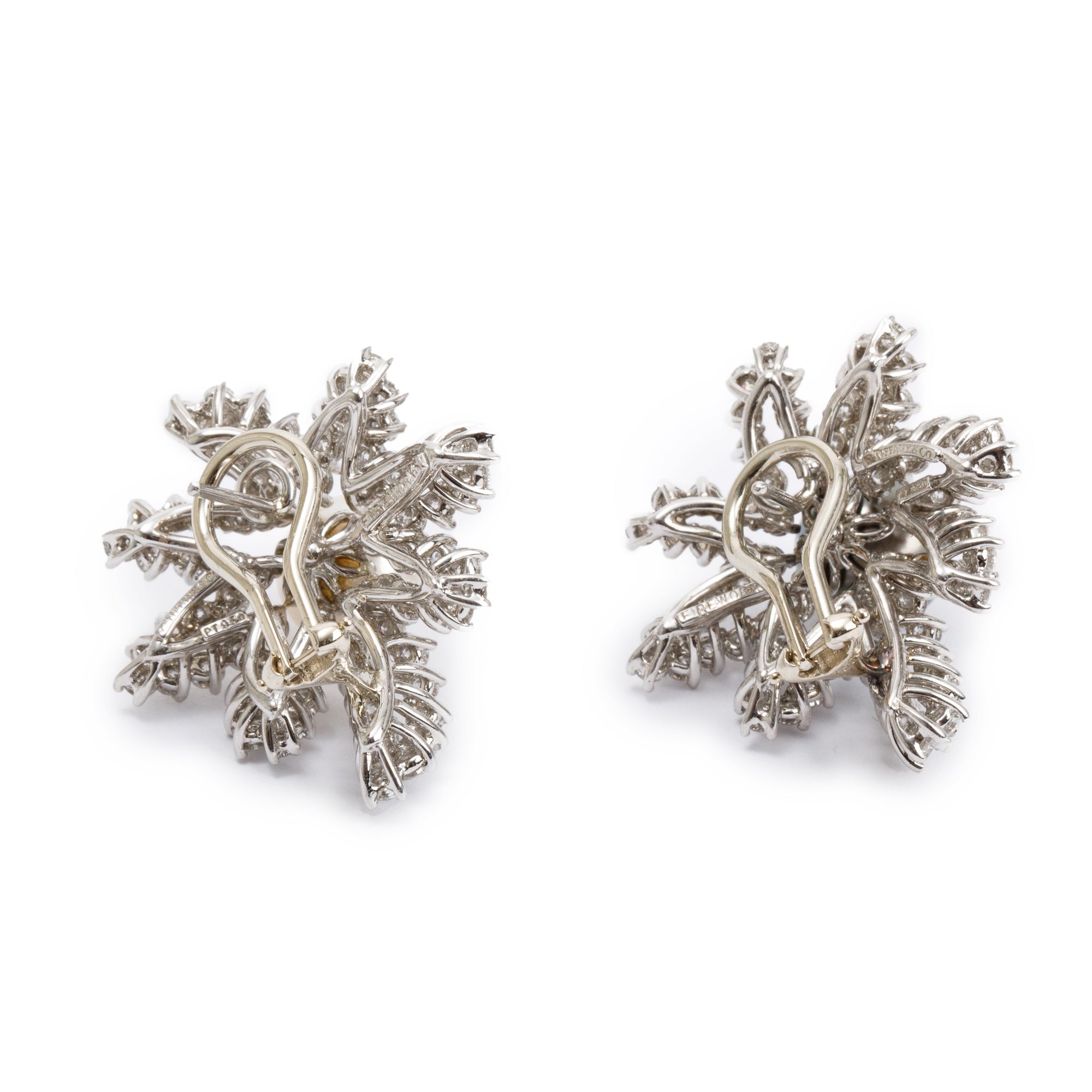 Tiffany & Co. Vintage Platinum Pearl & Diamond Fireworks Earrings
