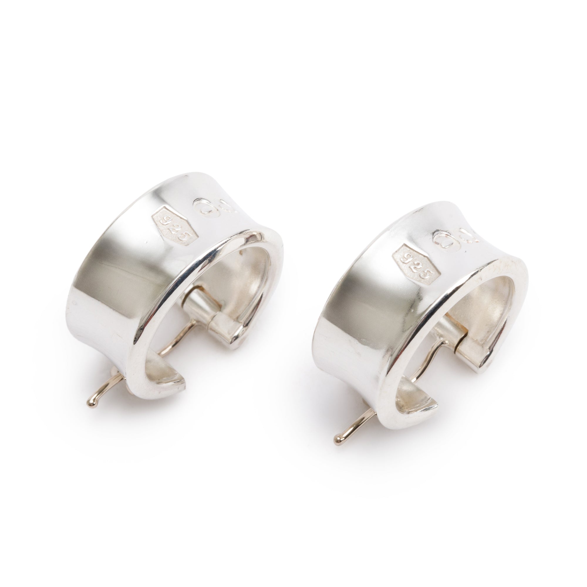 Tiffany & Co. Vintage Sterling Silver 1837 Wide Hoop Earrings