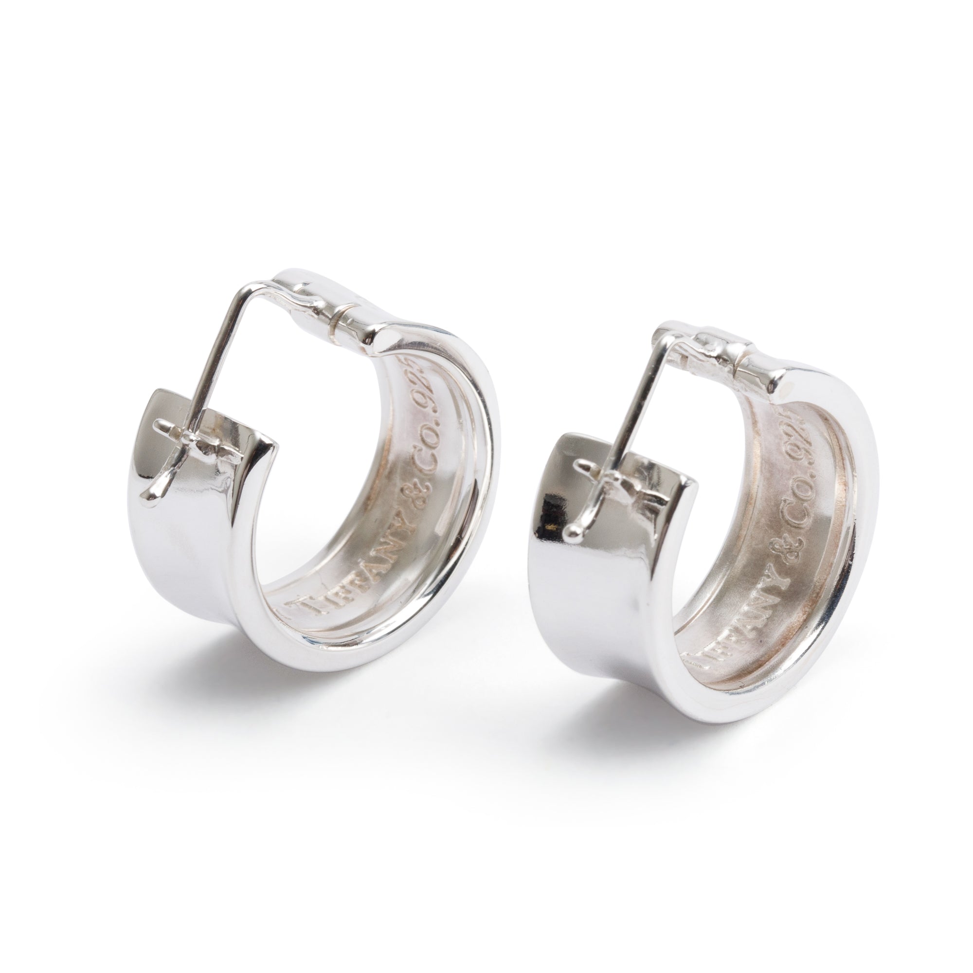 Tiffany & Co. Vintage Sterling Silver 1837 Wide Hoop Earrings