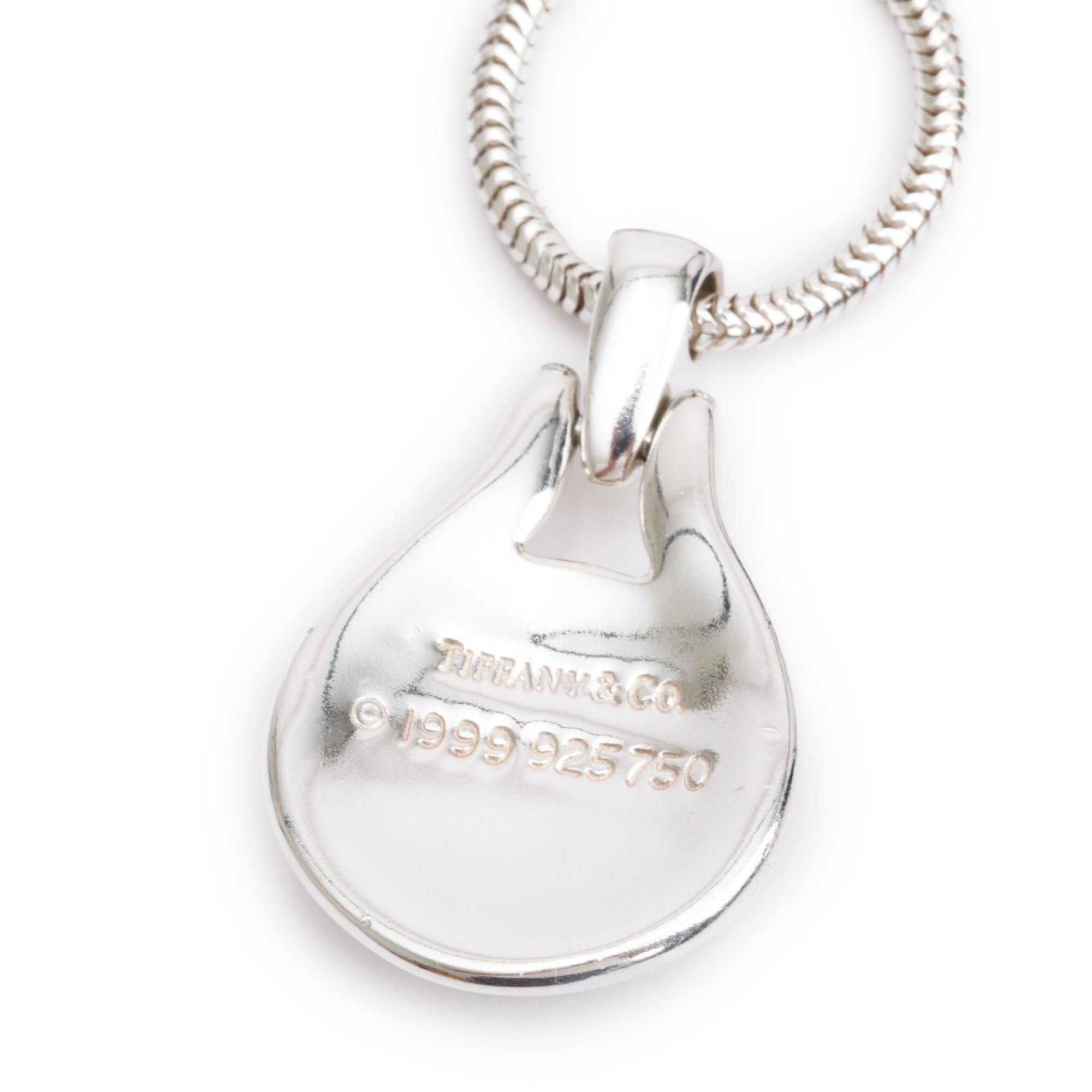 Tiffany & Co. Vintage Sterling Silver & 18k Yellow Gold Hematite Pendant Necklace