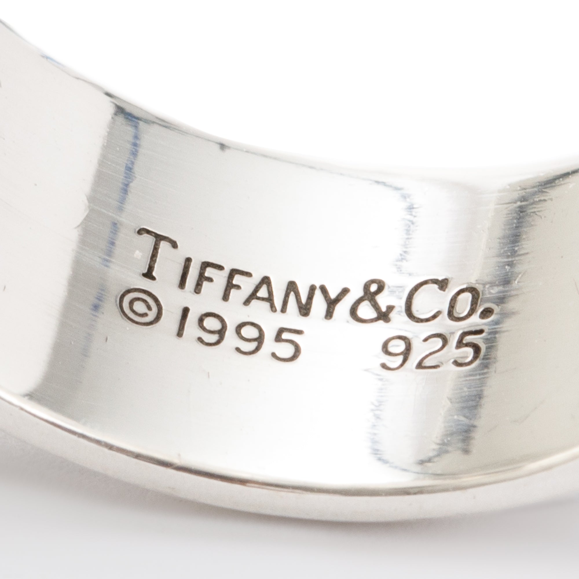 Tiffany & Co. Vintage Sterling Silver 9 MM Atlas Groove Band, Size 10.25