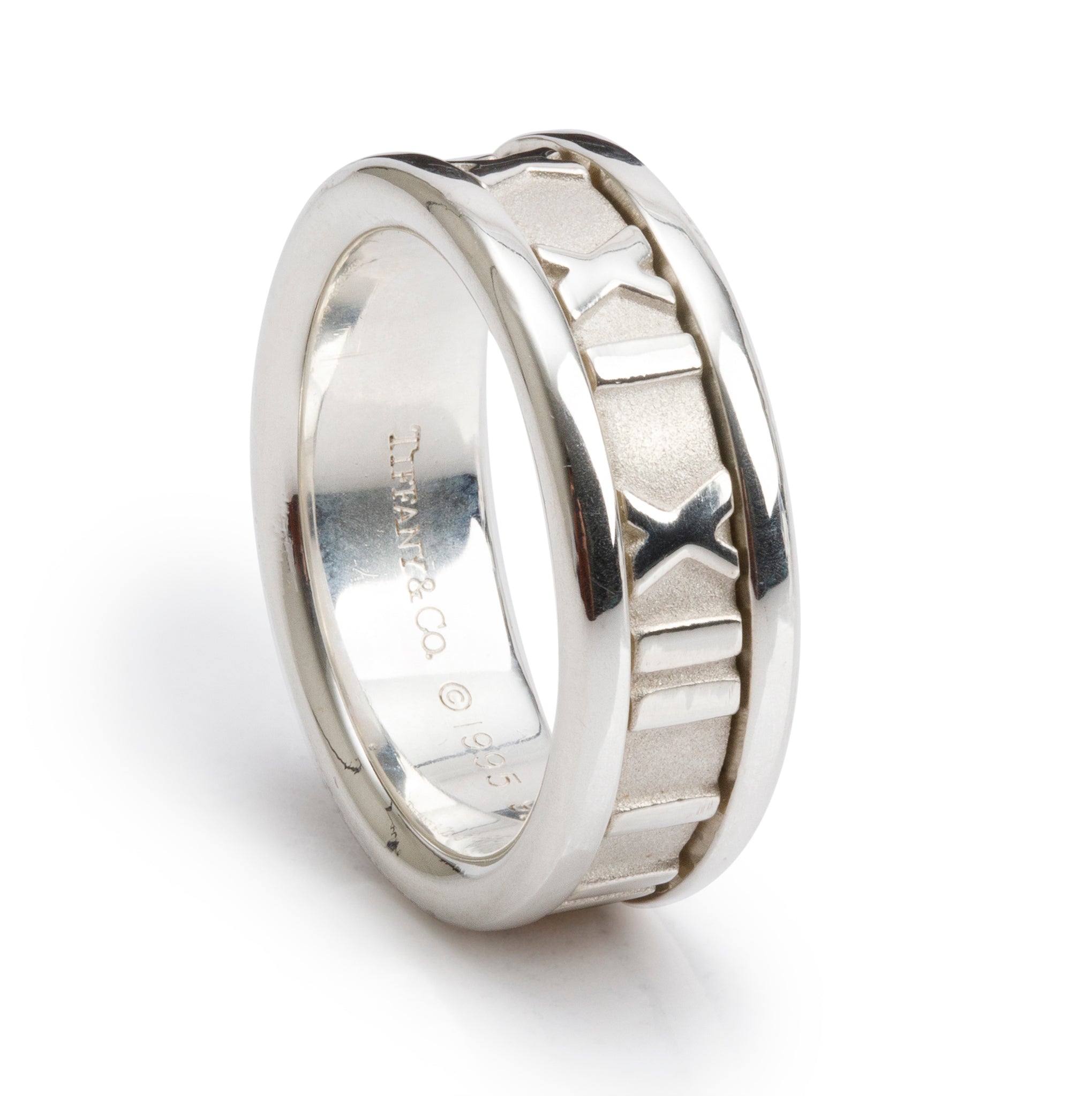 Tiffany & Co. Vintage Sterling Silver Atlas 6.4 MM Band, Size 4.75