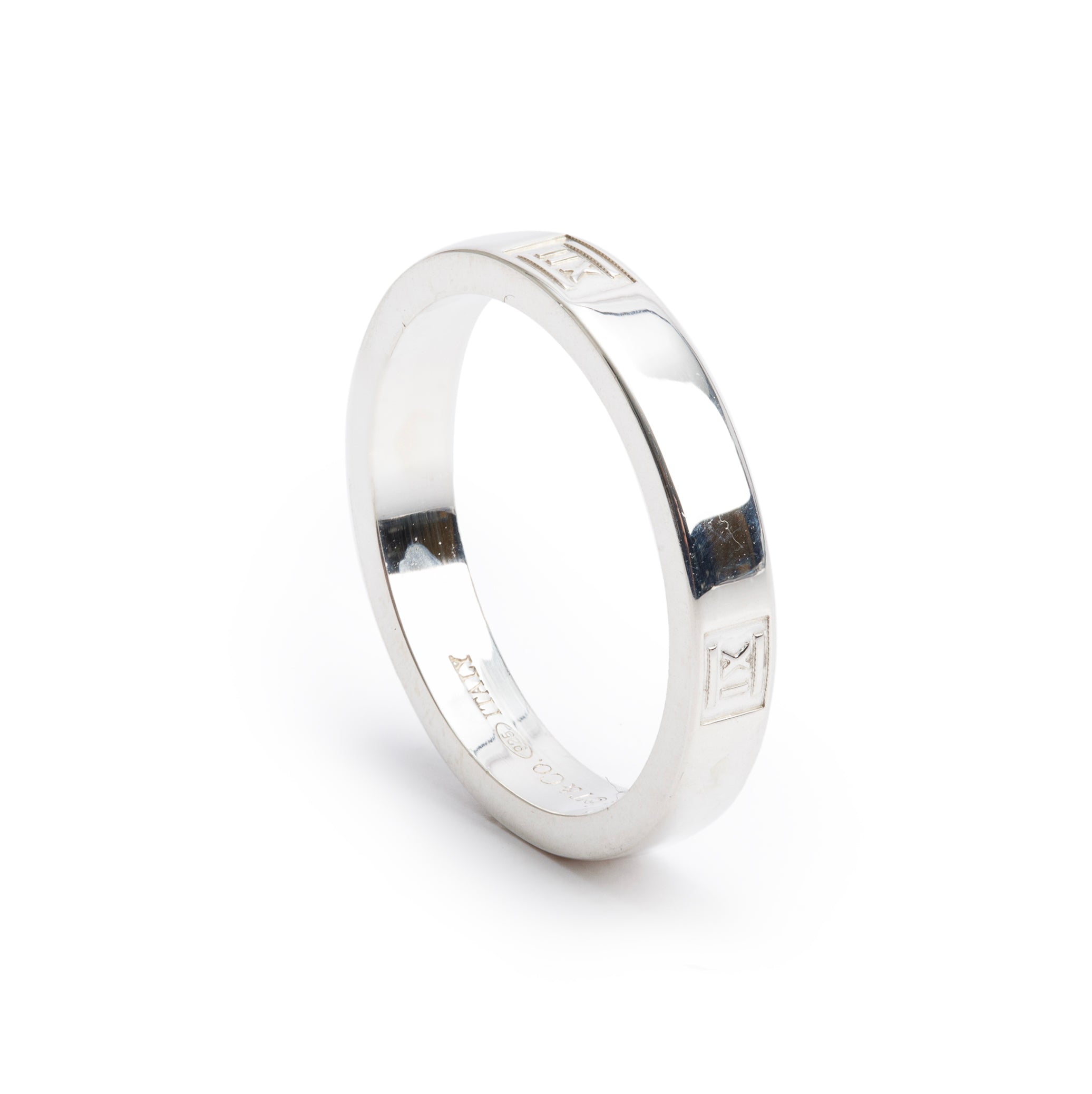 Tiffany & Co. Vintage Sterling Silver Atlas Narrow Band, Ring Size 7.5