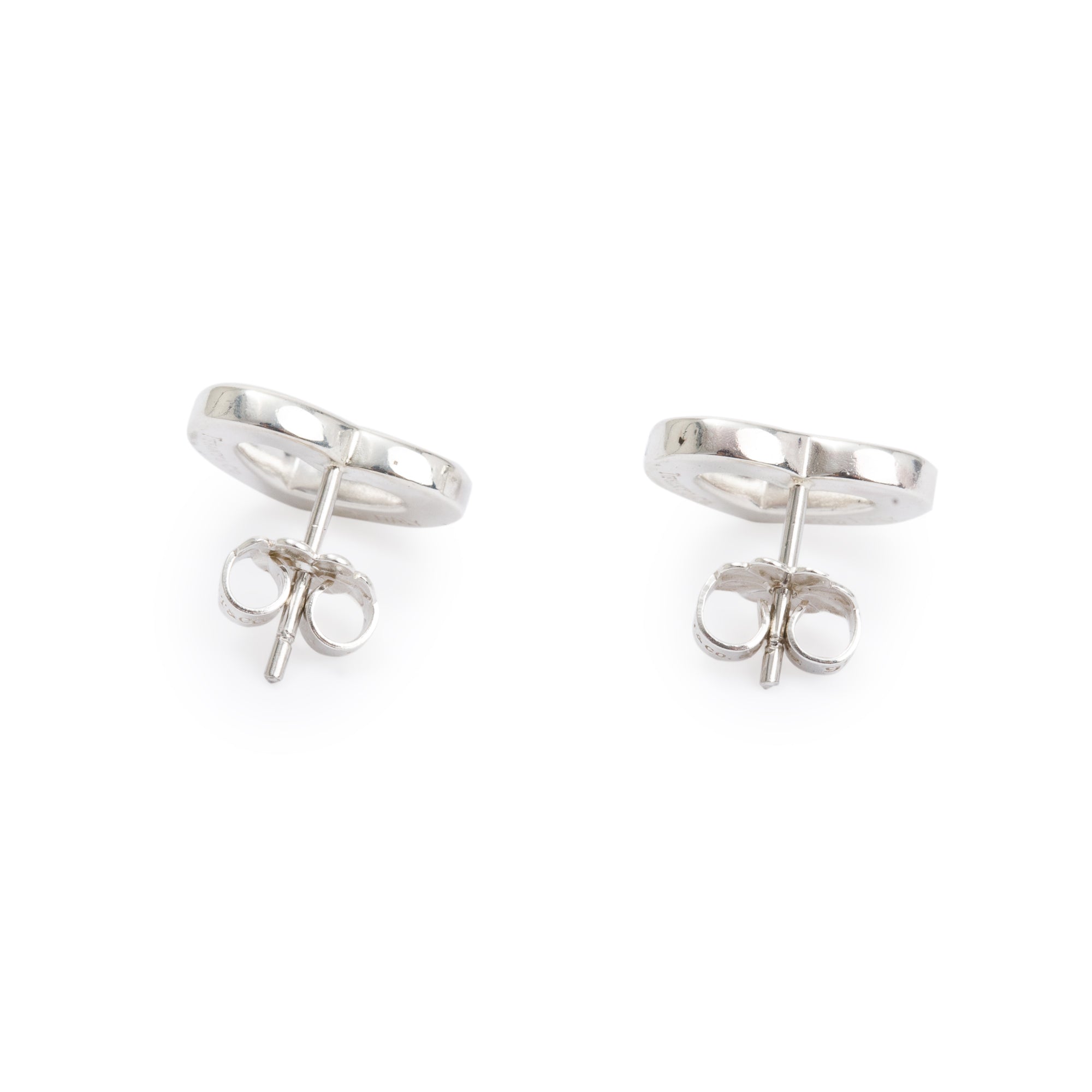 Tiffany & Co. Vintage Sterling Silver Open Heart Stud Earrings, 12 MM