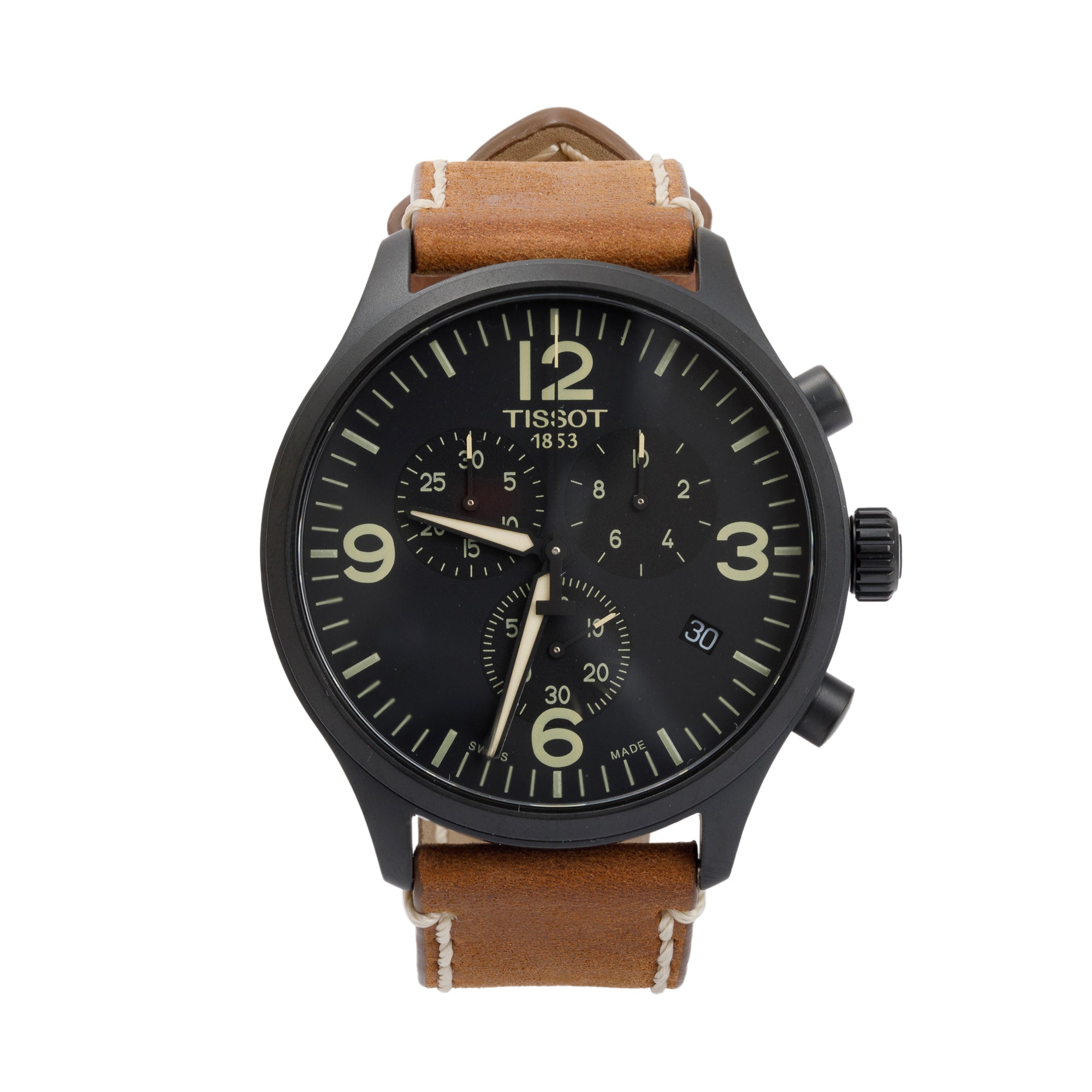 Tissot Black PVD Stainless Steel Chrono XL 45 MM Watch w/ Box & Papers