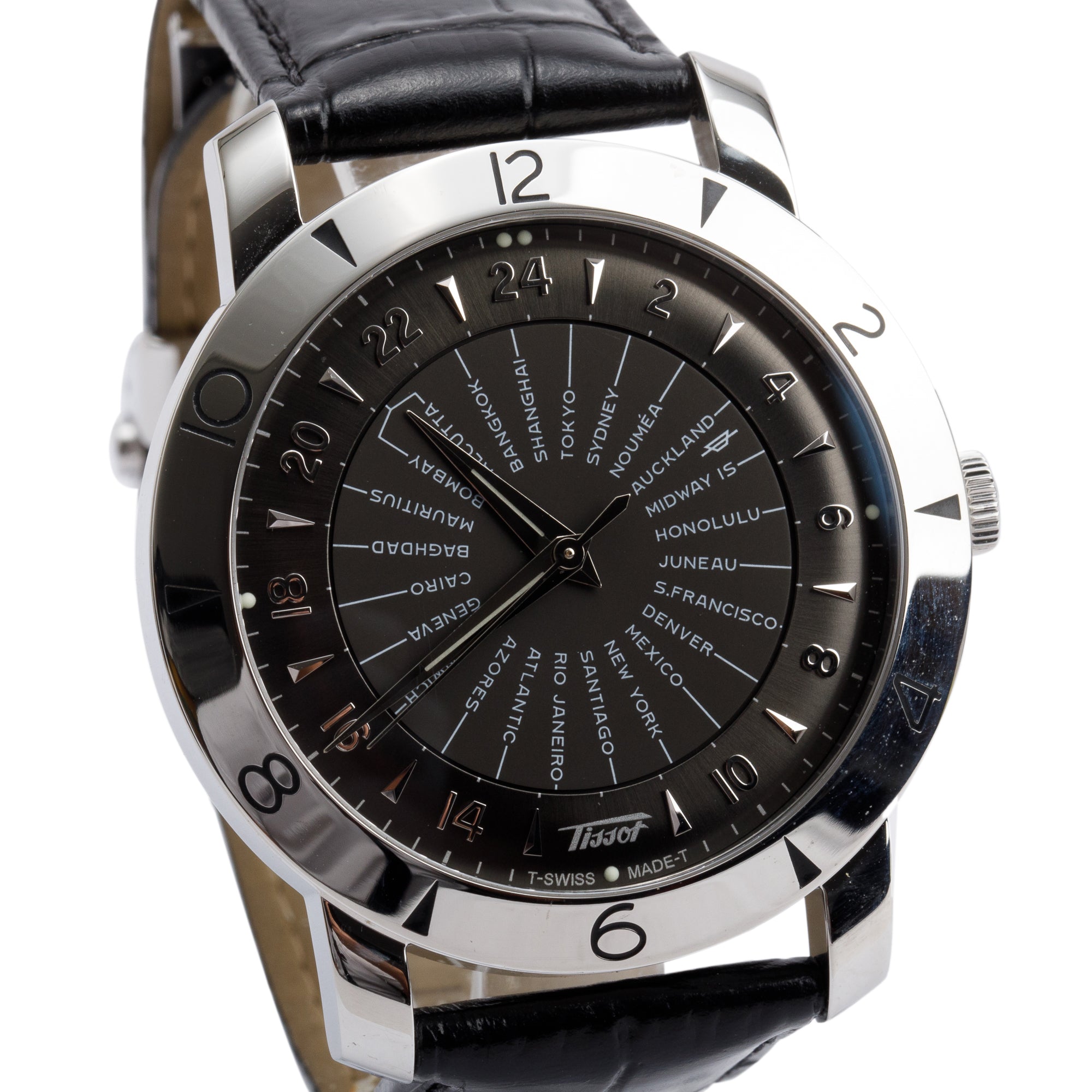 Tissot Stainless Steel Heritage Navigator 43 MM Automatic GMT Watch w/ Box & Papers