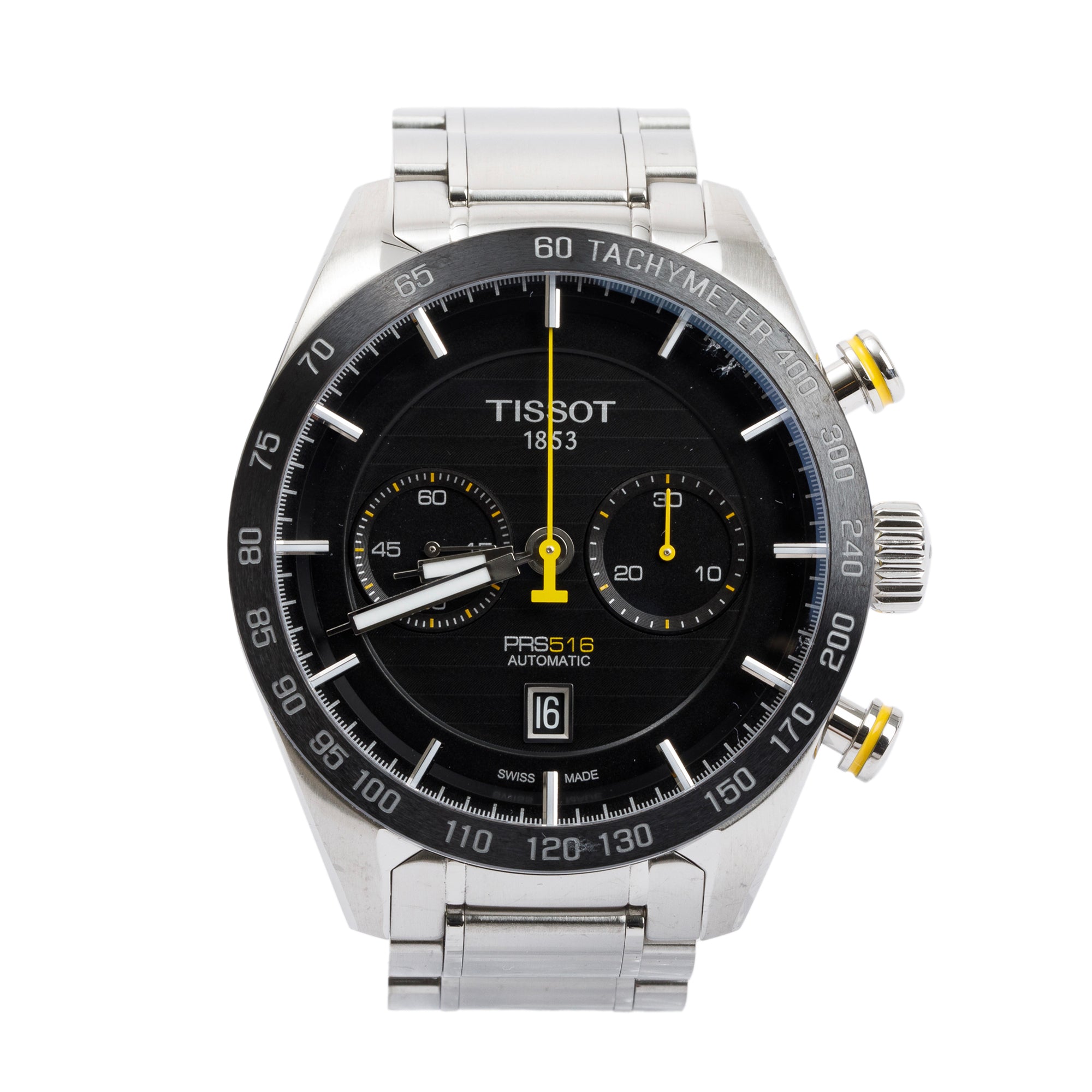 Tissot Stainless Steel PRS 516 45 MM Automatic Chronograph Watch w/ Box & Papers