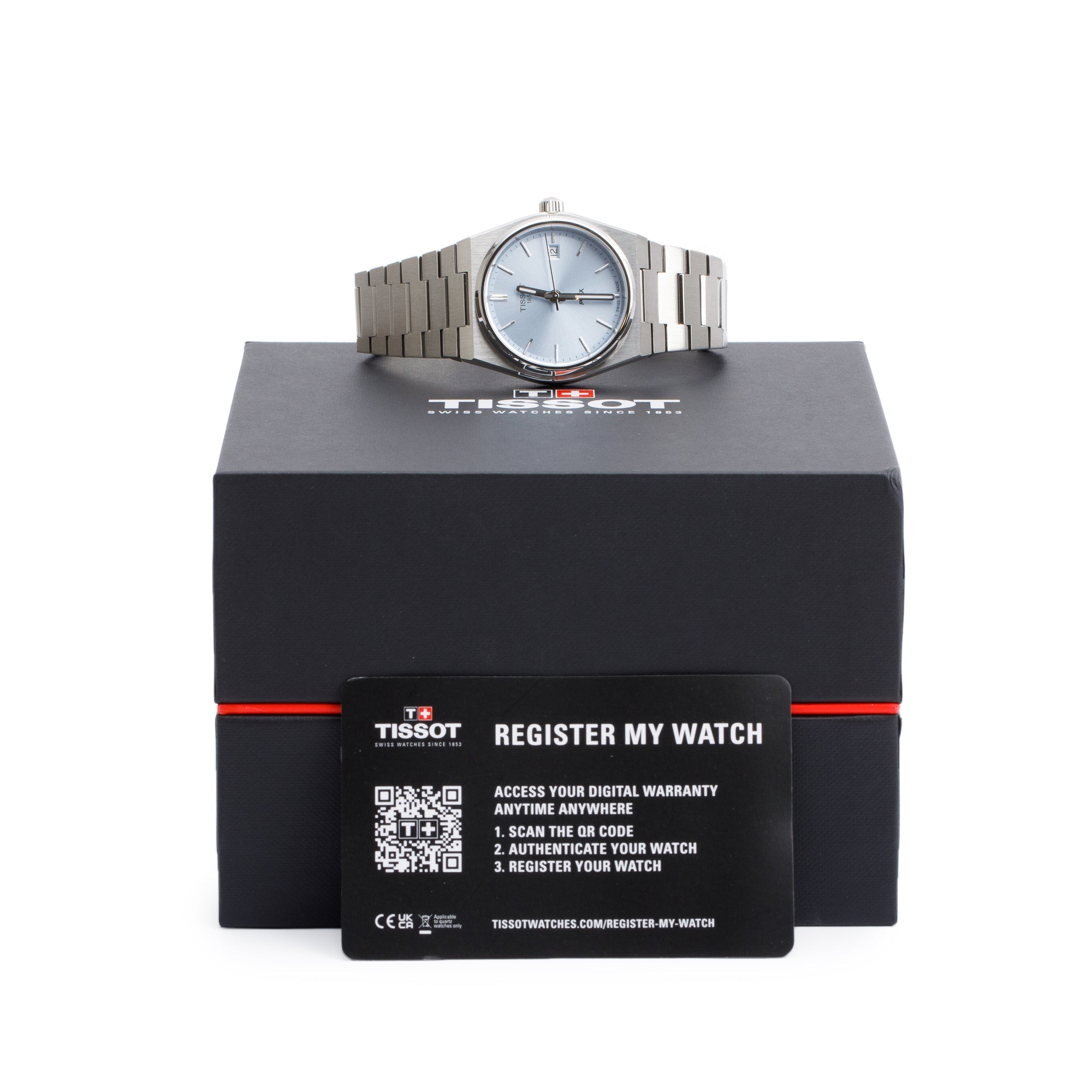 Tissot Stainless Steel PRX Light Blue Dial 35 MM Quartz Watch Blue Dial w/ Box & Papers