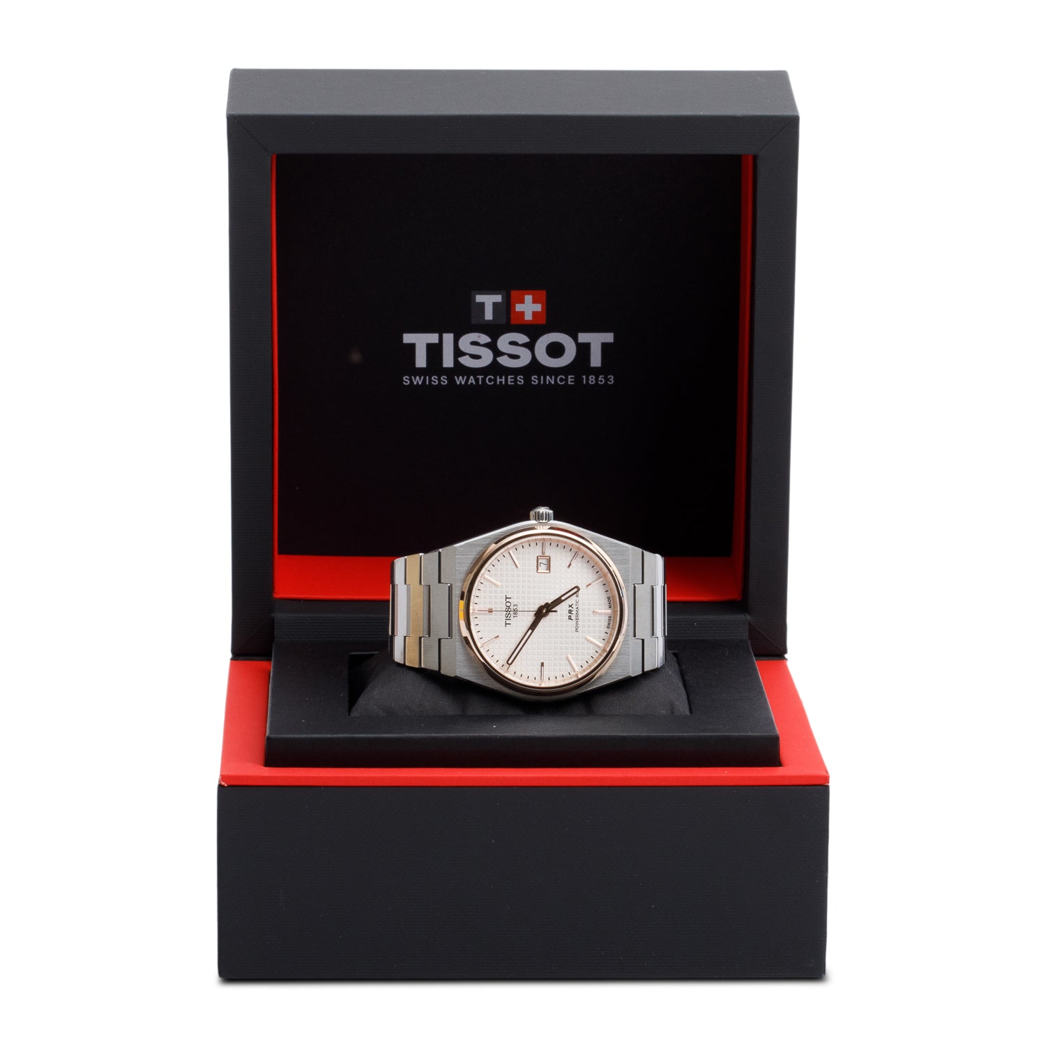 Tissot Stainless Steel & Rose PVD PRX Powermatic 80 40 MM Automatic Watch w/ Box