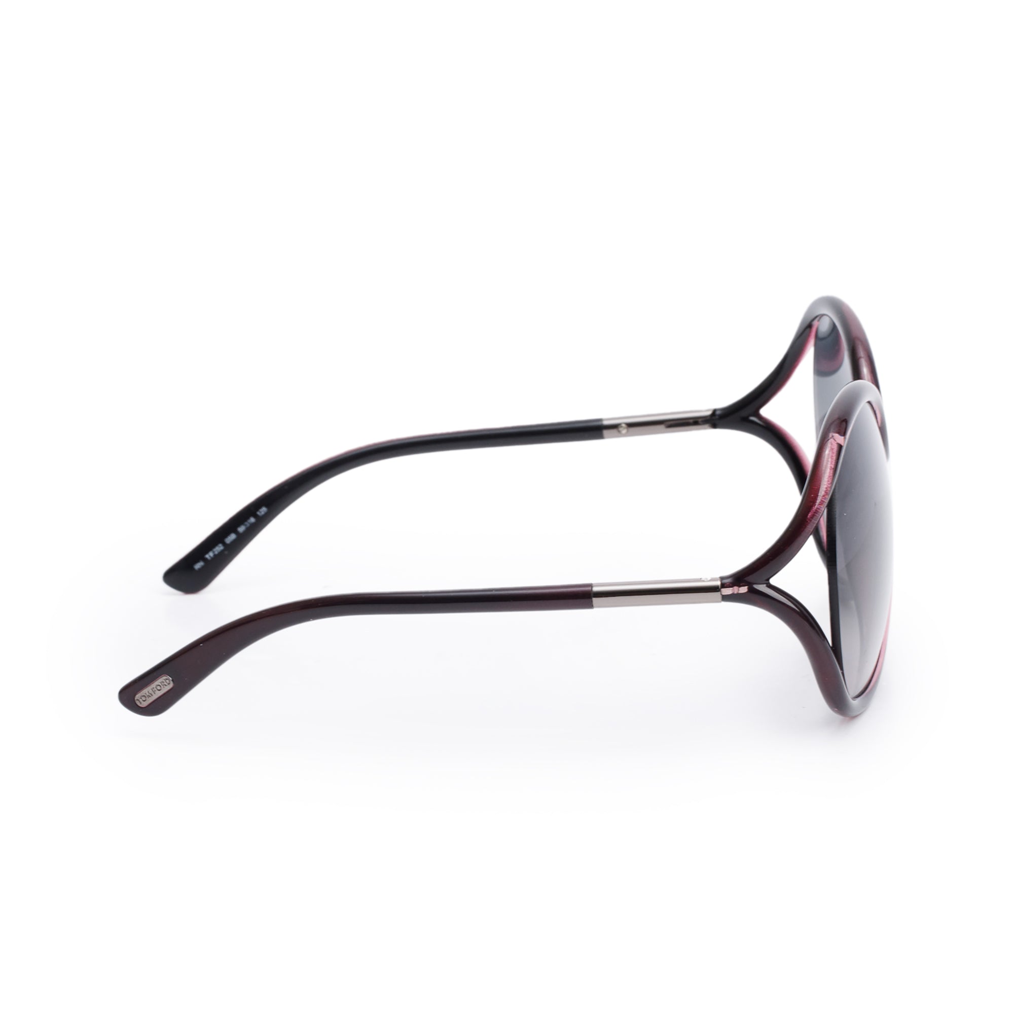 Tom Ford TF252 Black/Purple Acetate Rhi Oversized Sunglasses w/ Case & Card