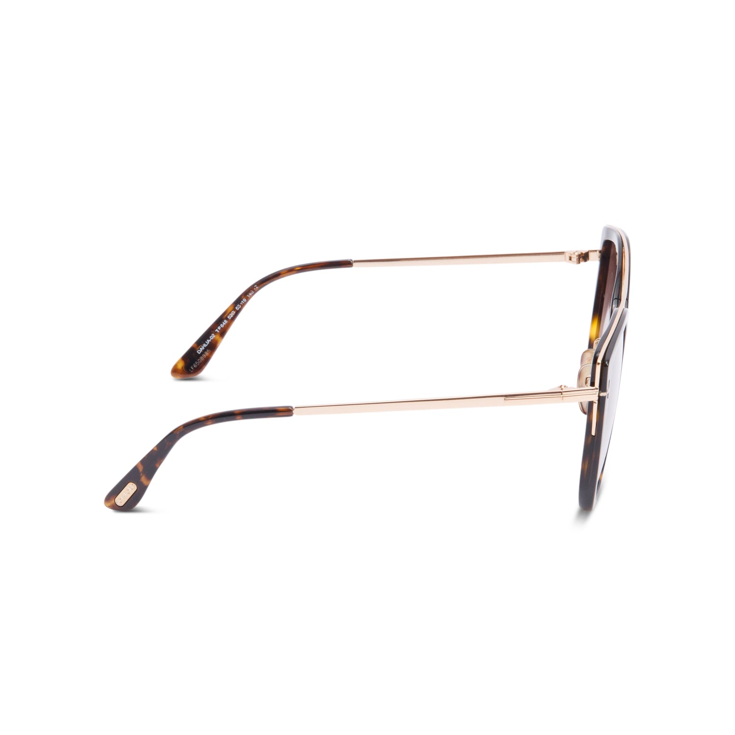 Tom Ford TF648 Rose-Gold Plated Metal Havana Acetate Dahlia-02 Butterfly Sunglasses w/ Box & Case