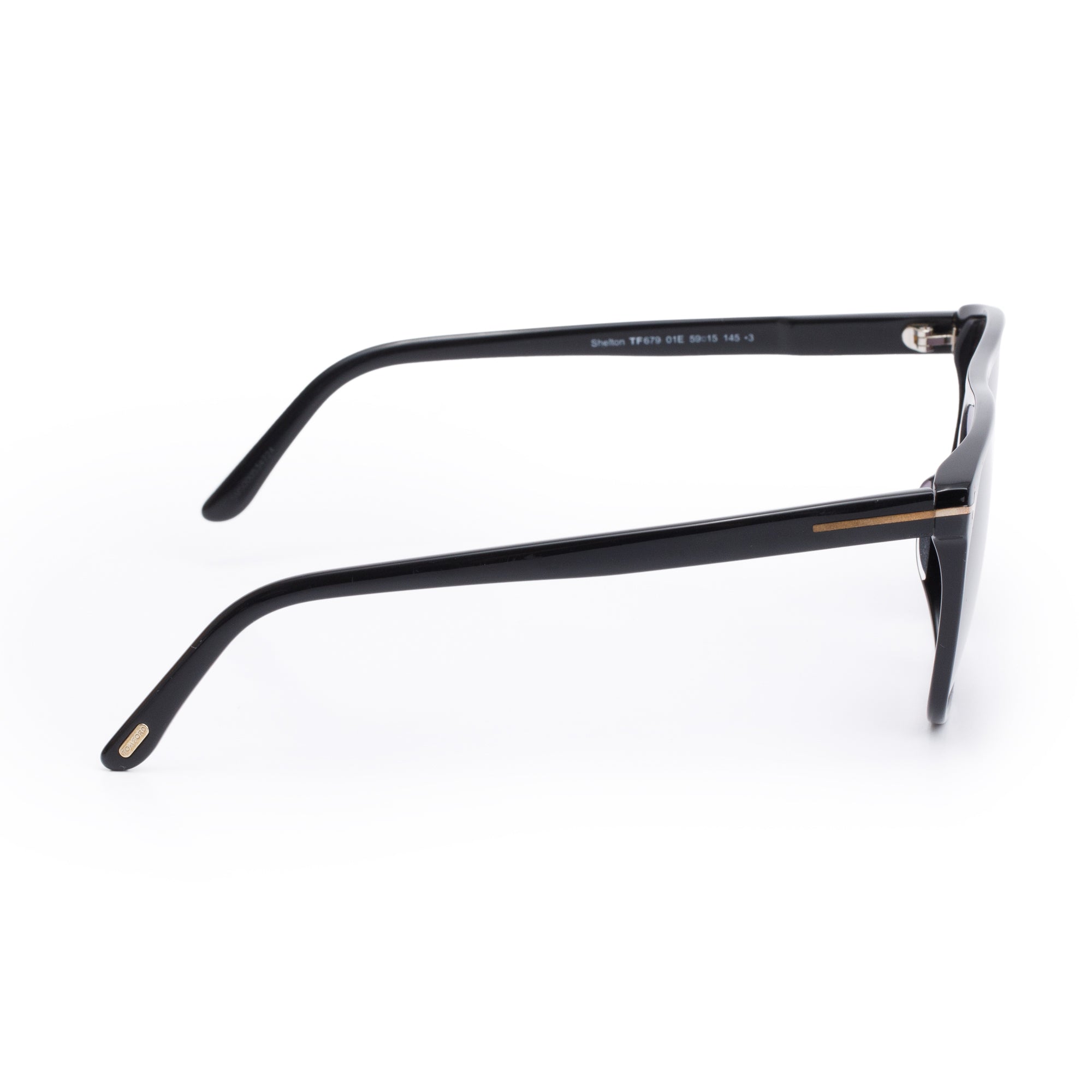 Tom Ford TF679 Black Acetate Shelton Aviator Sunglasses w/ Case