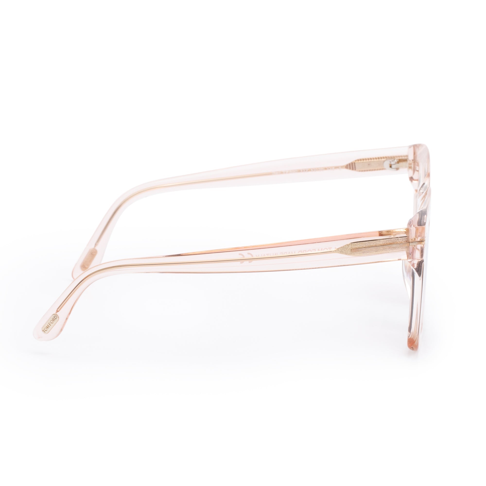 Tom Ford TF690 Pink Transparent Acetate Sari Square Sunglasses w/ Case