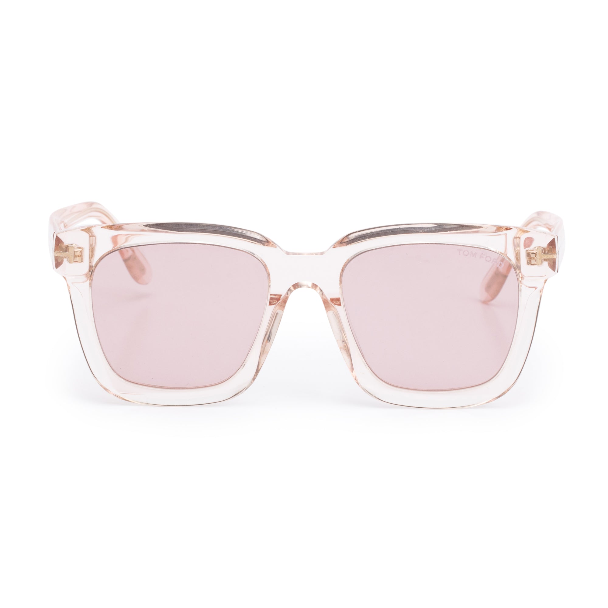Tom Ford TF690 Pink Transparent Acetate Sari Square Sunglasses w/ Case