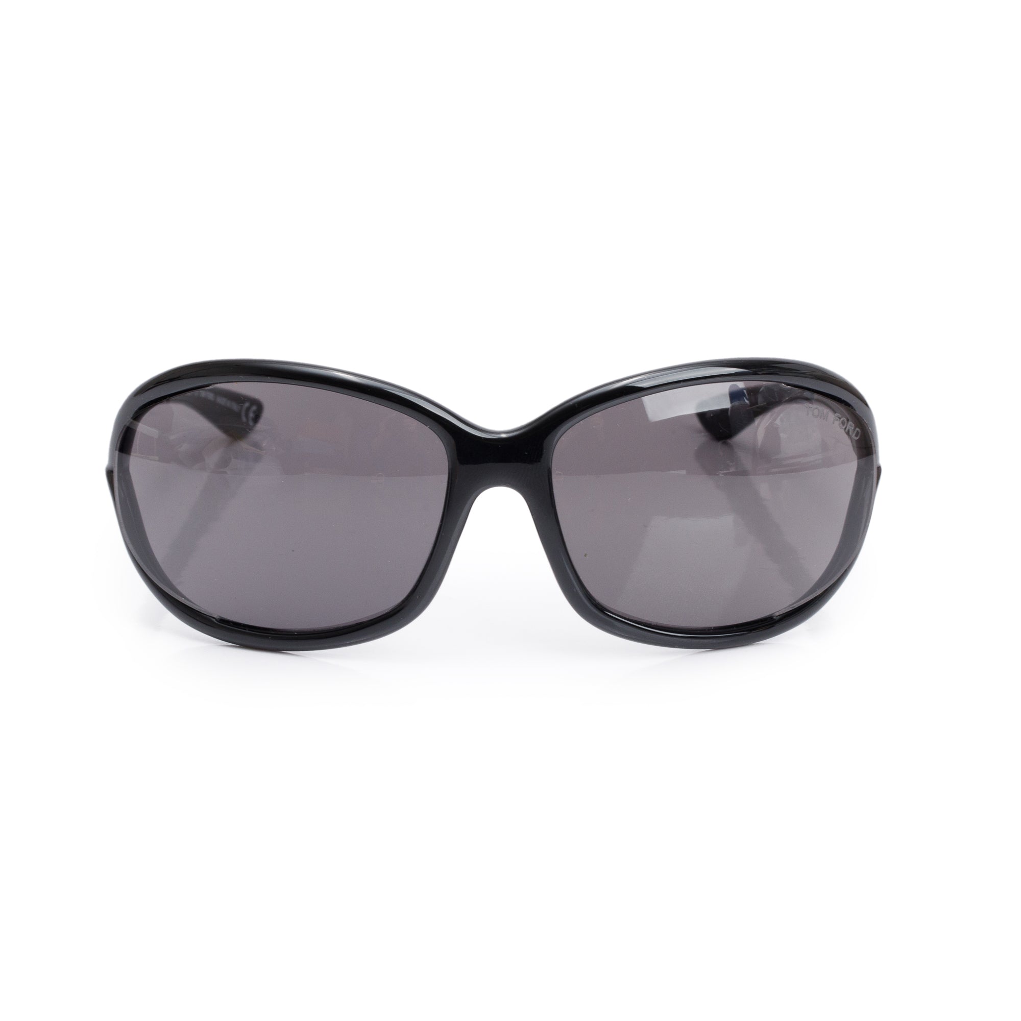 Tom Ford TF8 Black Acetate Jennifer Oval Sunglasses w/ Case