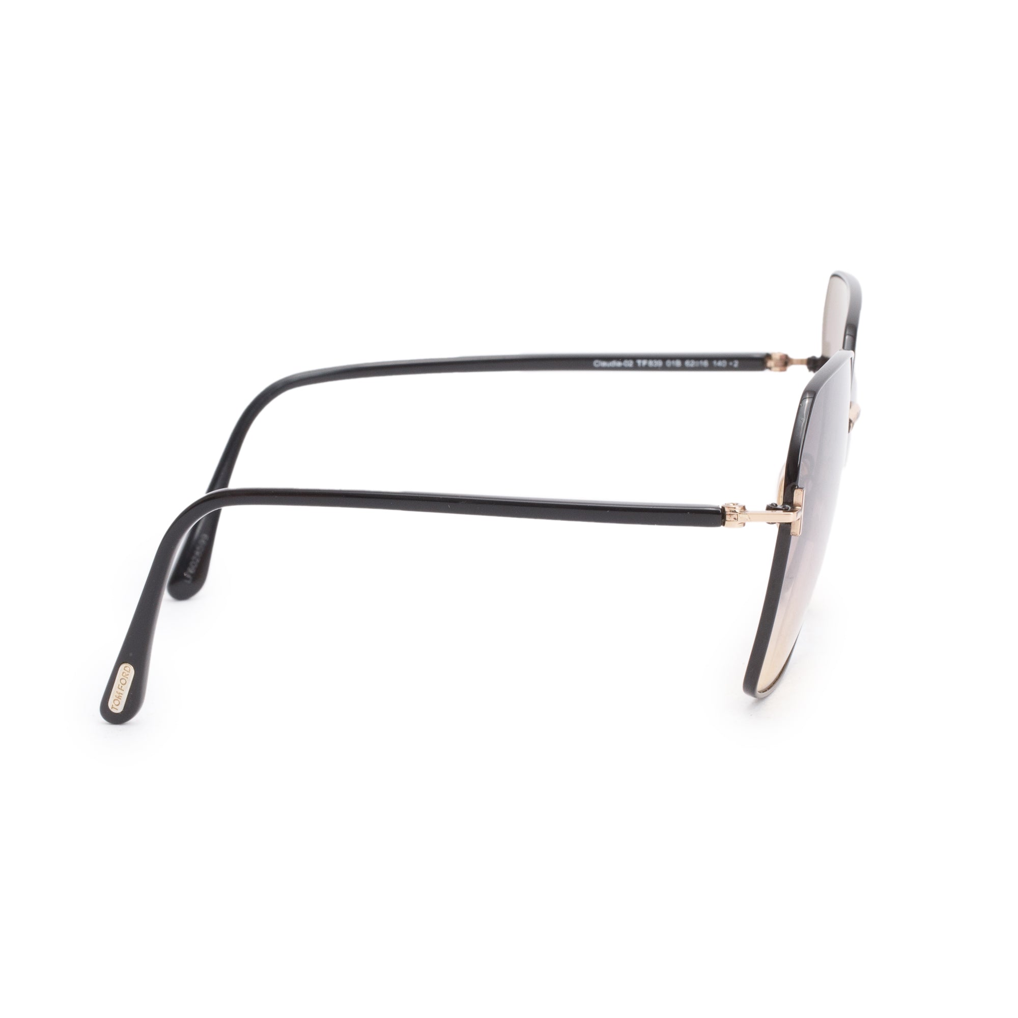 Tom Ford TF839 Black Acetate Claudia-02 Oversized Square Sunglasses w/ Box & Case