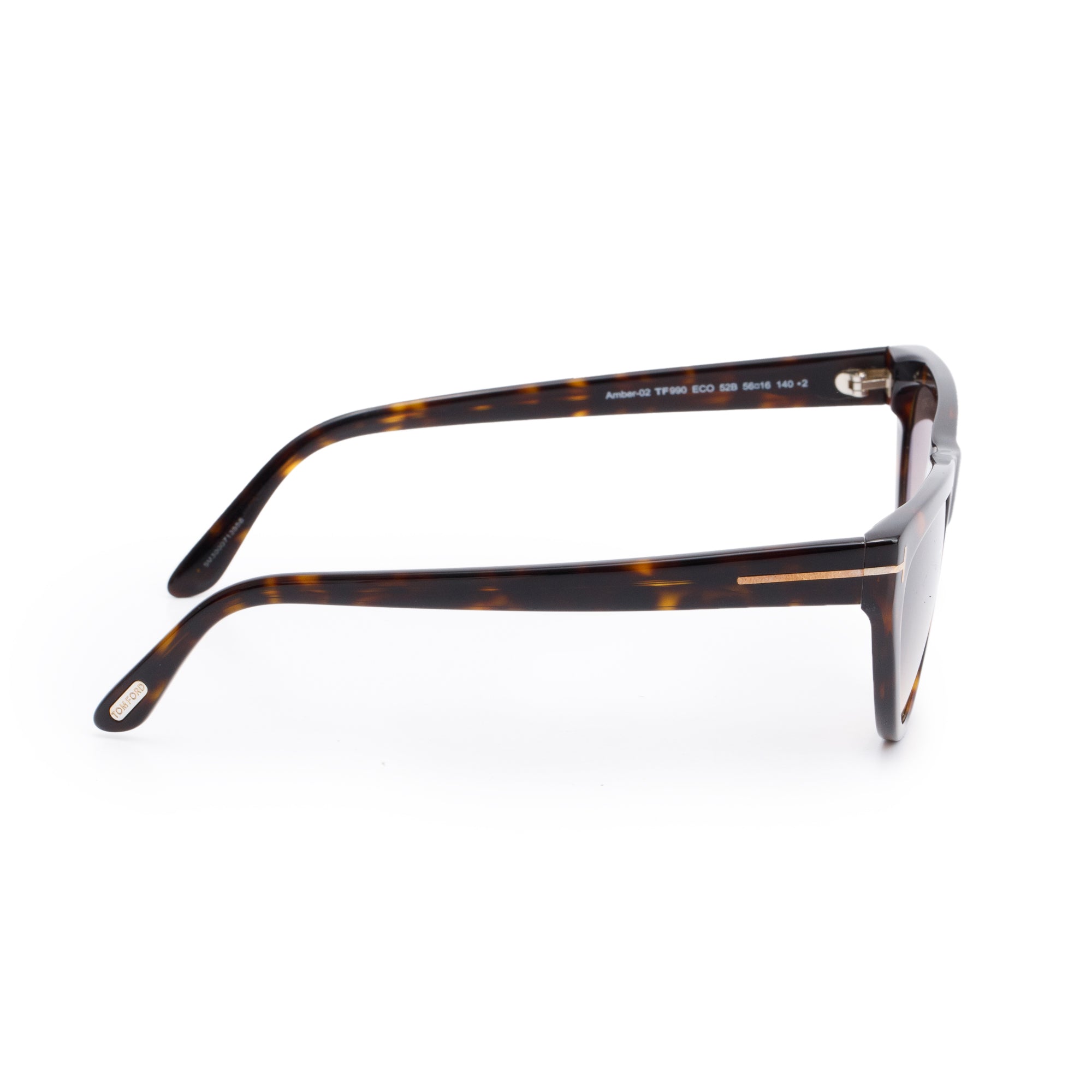 Tom Ford TF990 Havana Acetate Amber-02 Sunglasses w/ Case