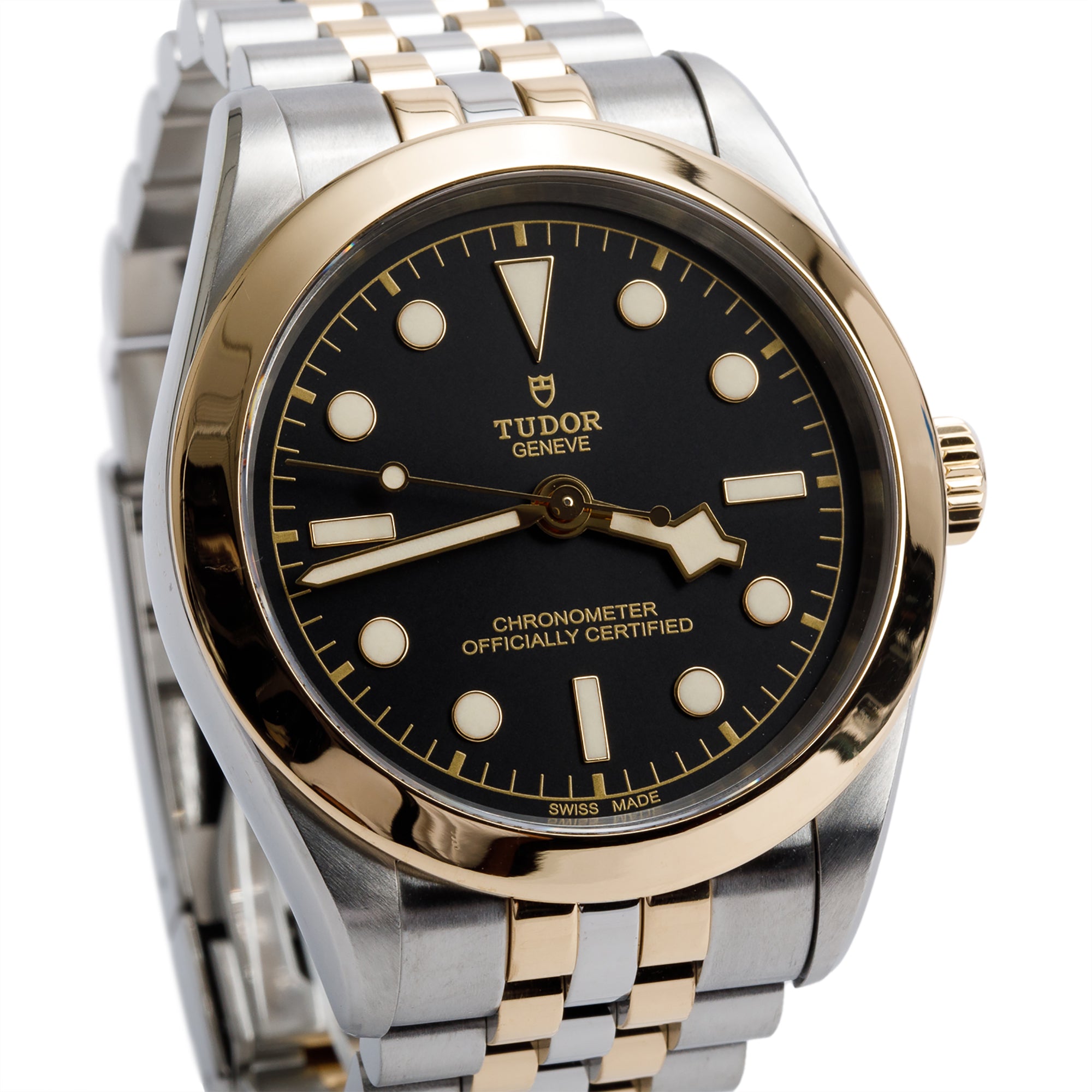 Tudor 2023 Stainless Steel & 18k Yellow Gold Black Bay Black Dial 39 MM Automatic Watch 79663 w/ Box & Papers