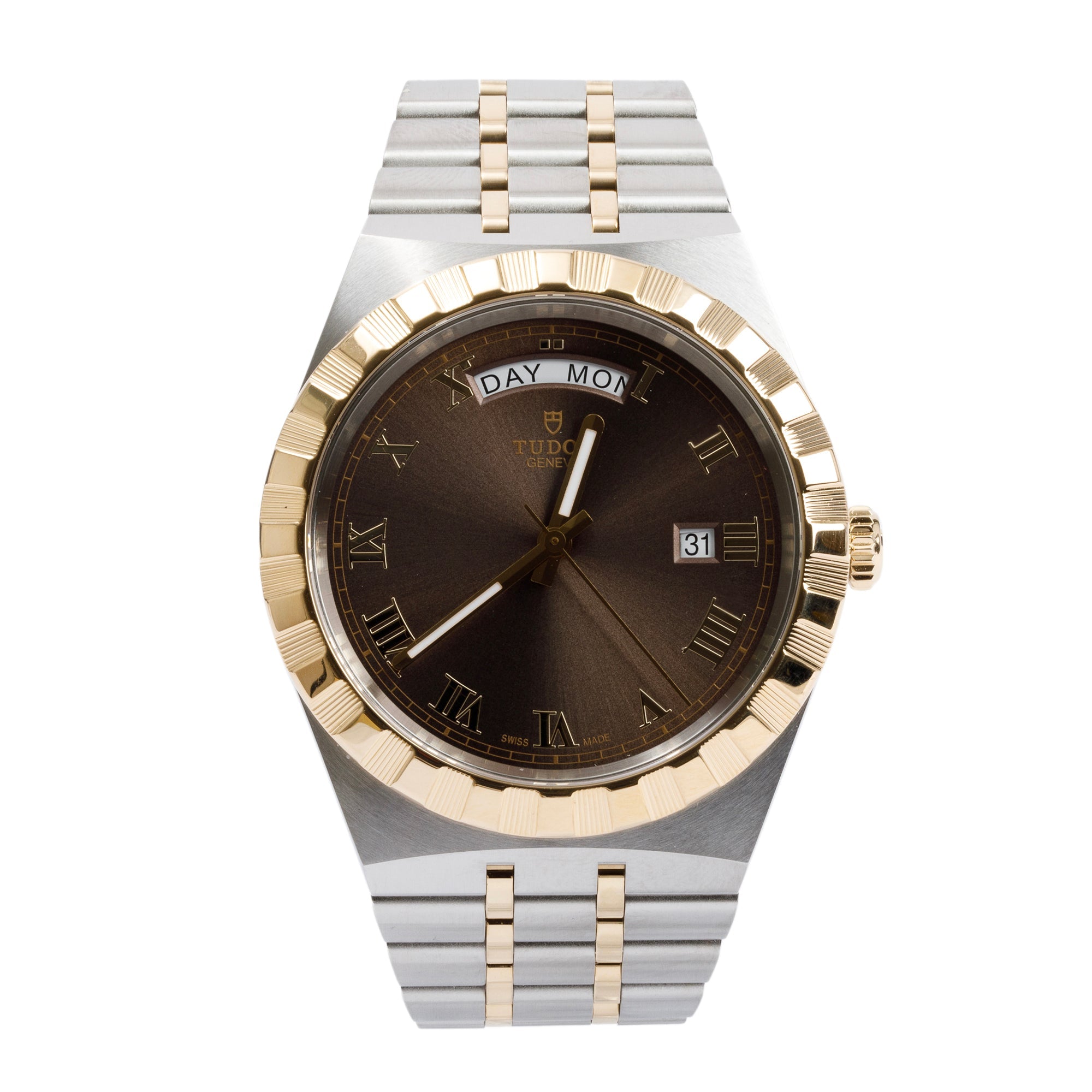 Tudor 2023 Stainless Steel & 18k Yellow Gold Royal 41 MM Day Date Automatic Watch w/ Box & Papers