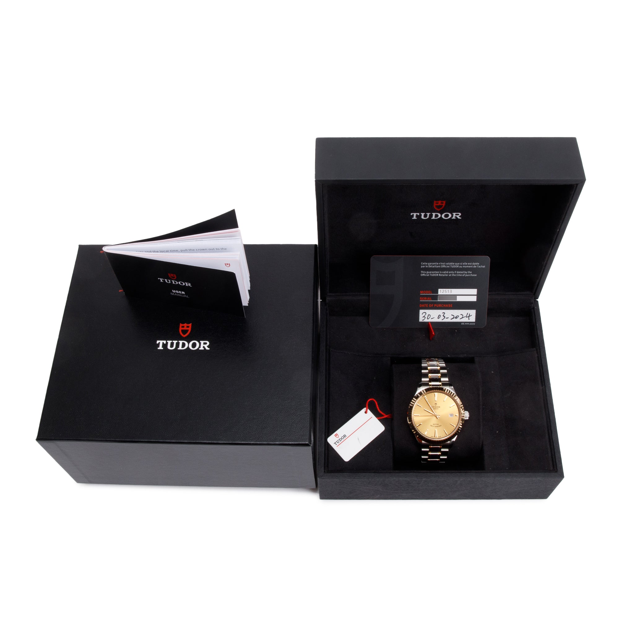 Tudor 2024 Stainless Steel & 18k Yellow Gold Style 38 MM Automatic Watch 12513 w/ Box & Papers