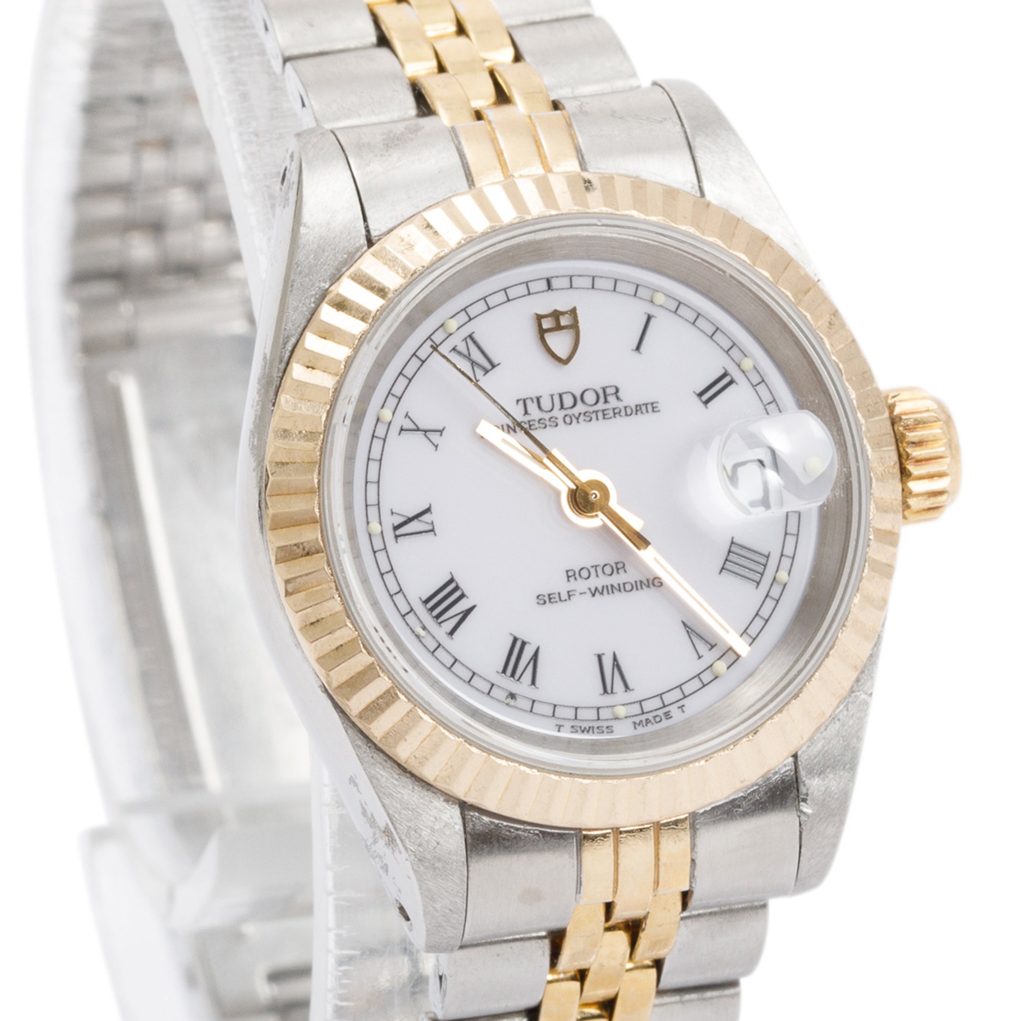 Tudor Stainless Steel & 18k Yellow Gold Princess Oysterdate 25 MM Automatic Watch w/ Box