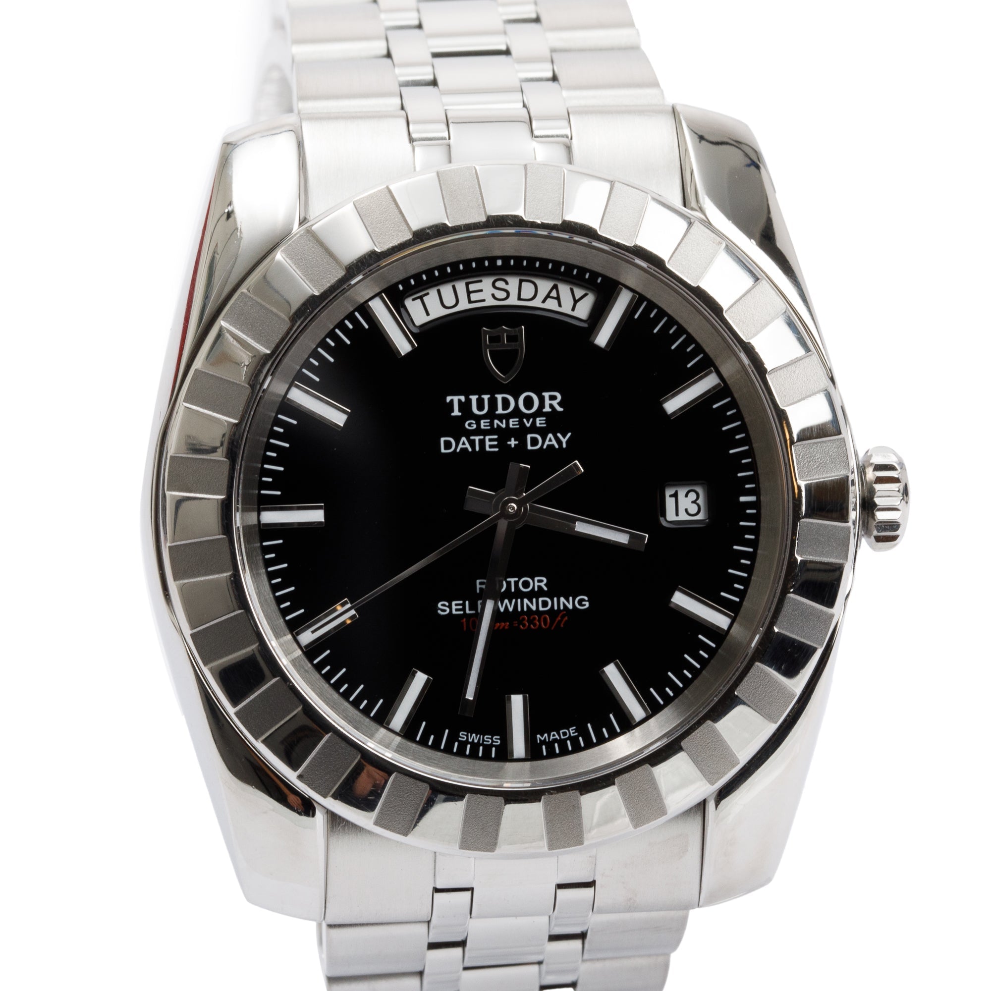 Tudor Stainless Steel Day Date 40 MM Classic Automatic Watch w/ Box & Papers