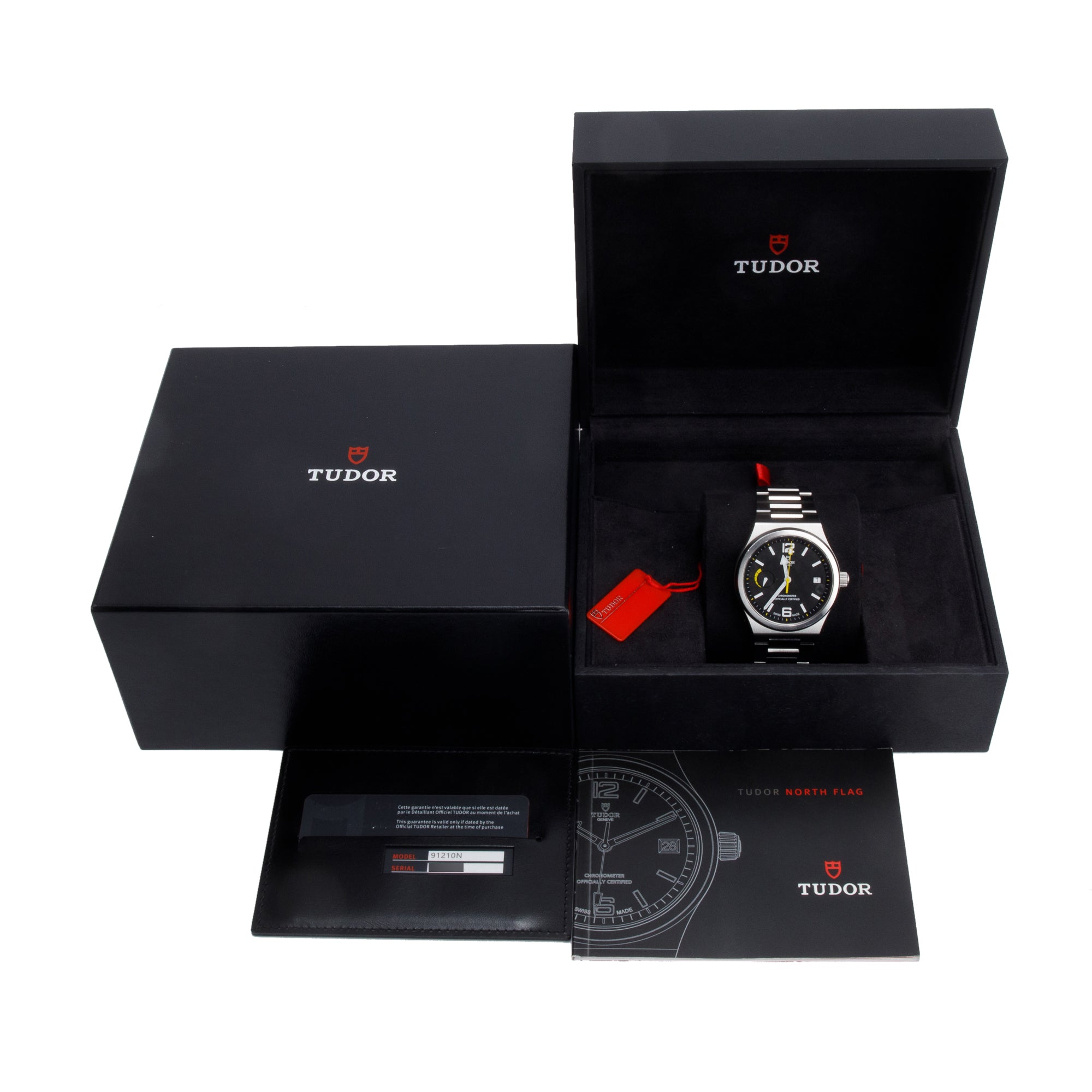 Tudor Stainless Steel North Flag 40 MM Automatic Watch 91210N w/ Box & Papers