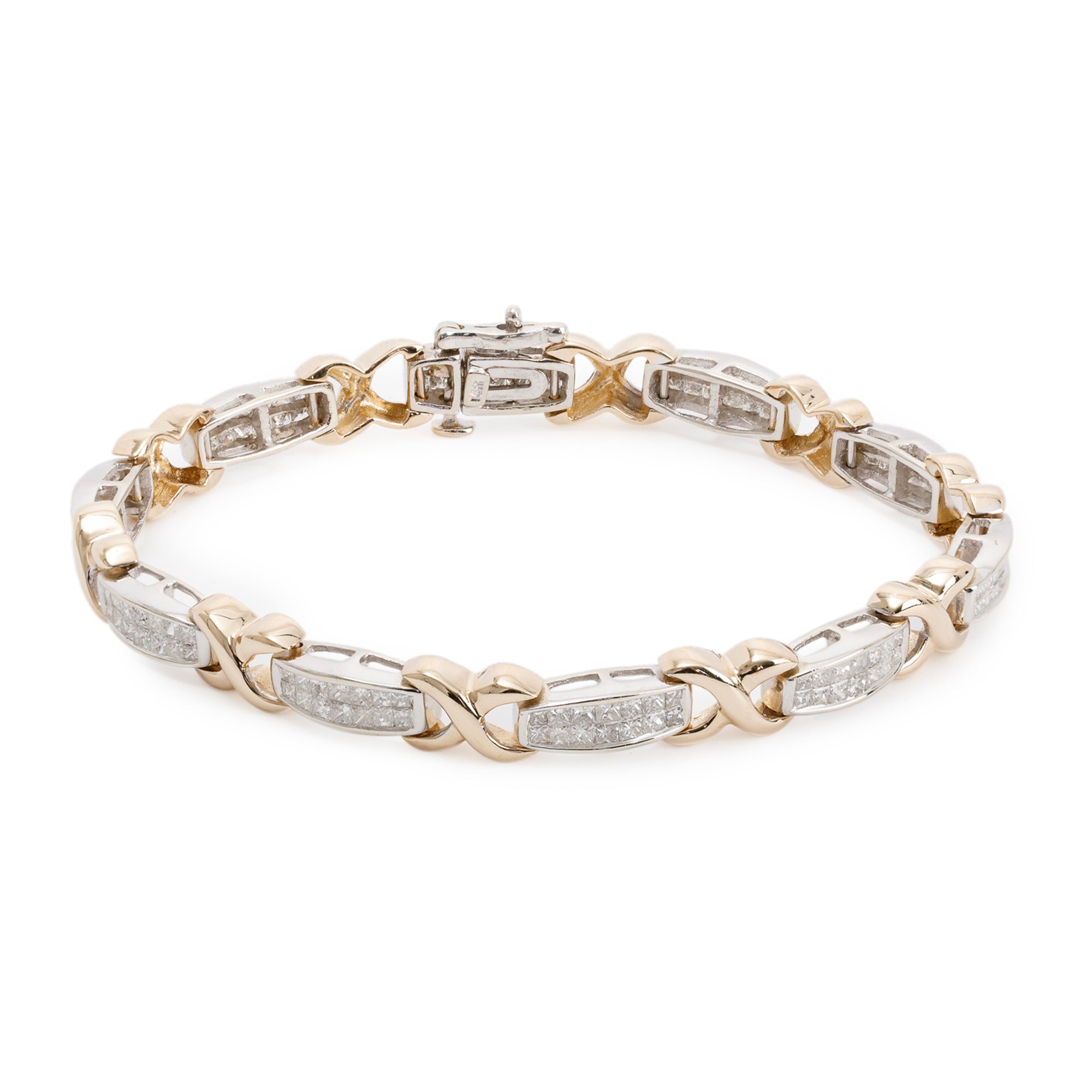 Two-Tone Diamond Tennis Bracelet