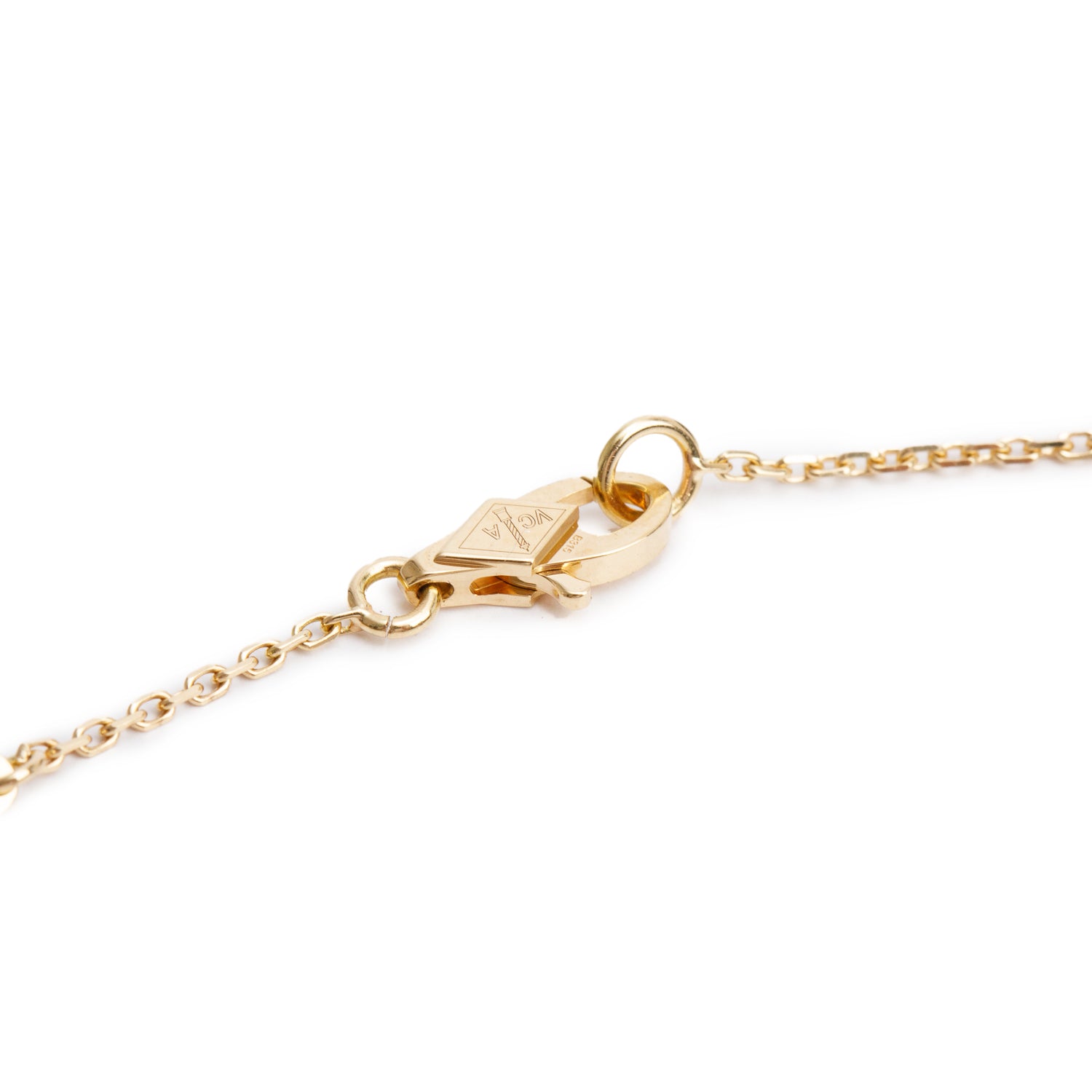Van Cleef & Arpels 2024 18k Yellow Gold Sweet Alhambra Mother of Pearl Pendant Necklace w/ Box, Receipt & Certificate